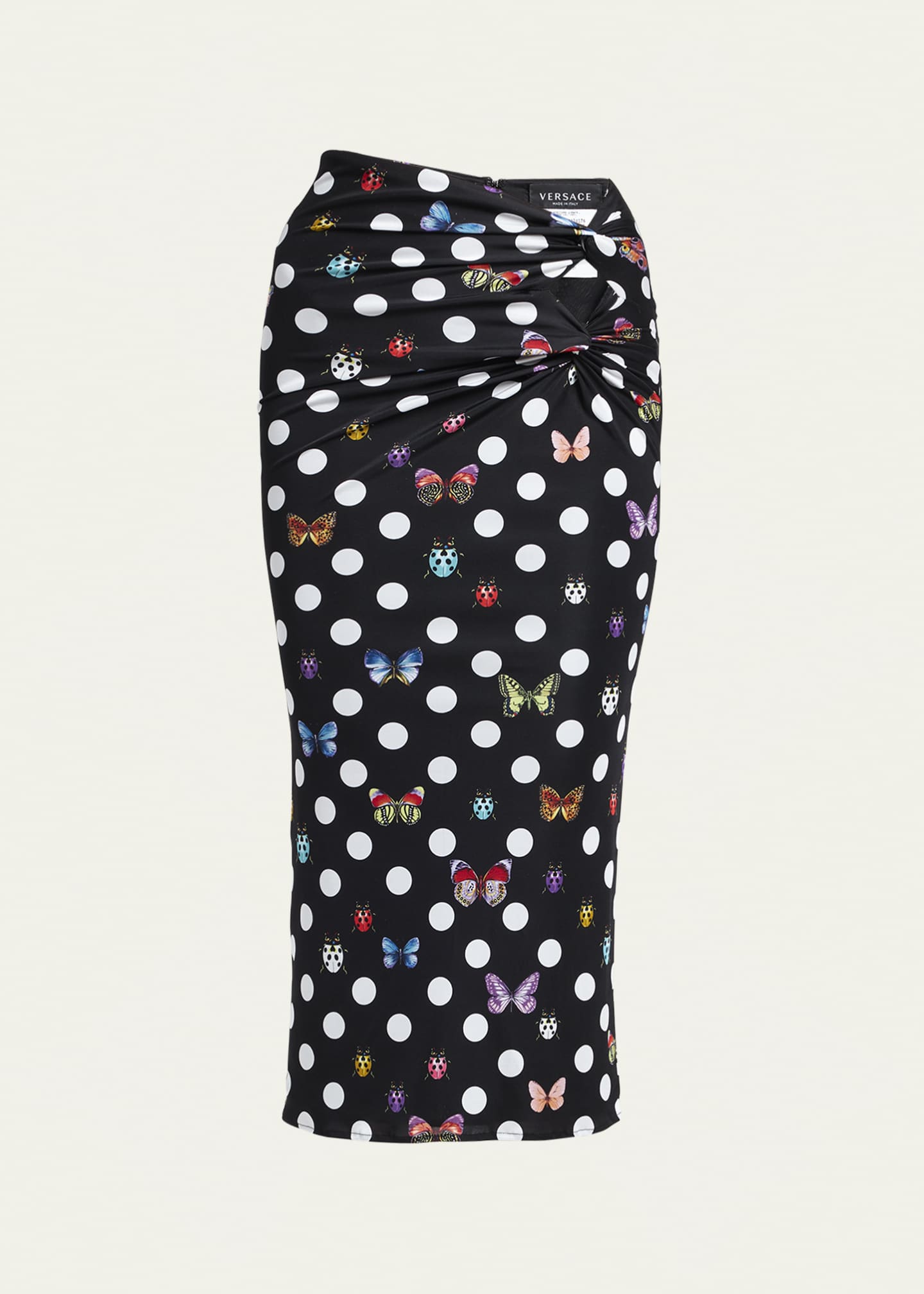 Versace Printed Jersey Midi Skirt with Cutout Details - Bergdorf Goodman