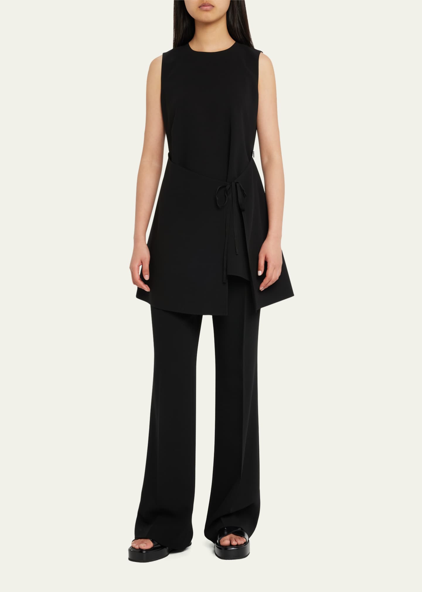 Lafayette 148 New York Finese Crepe TieFront Tunic Bergdorf Goodman