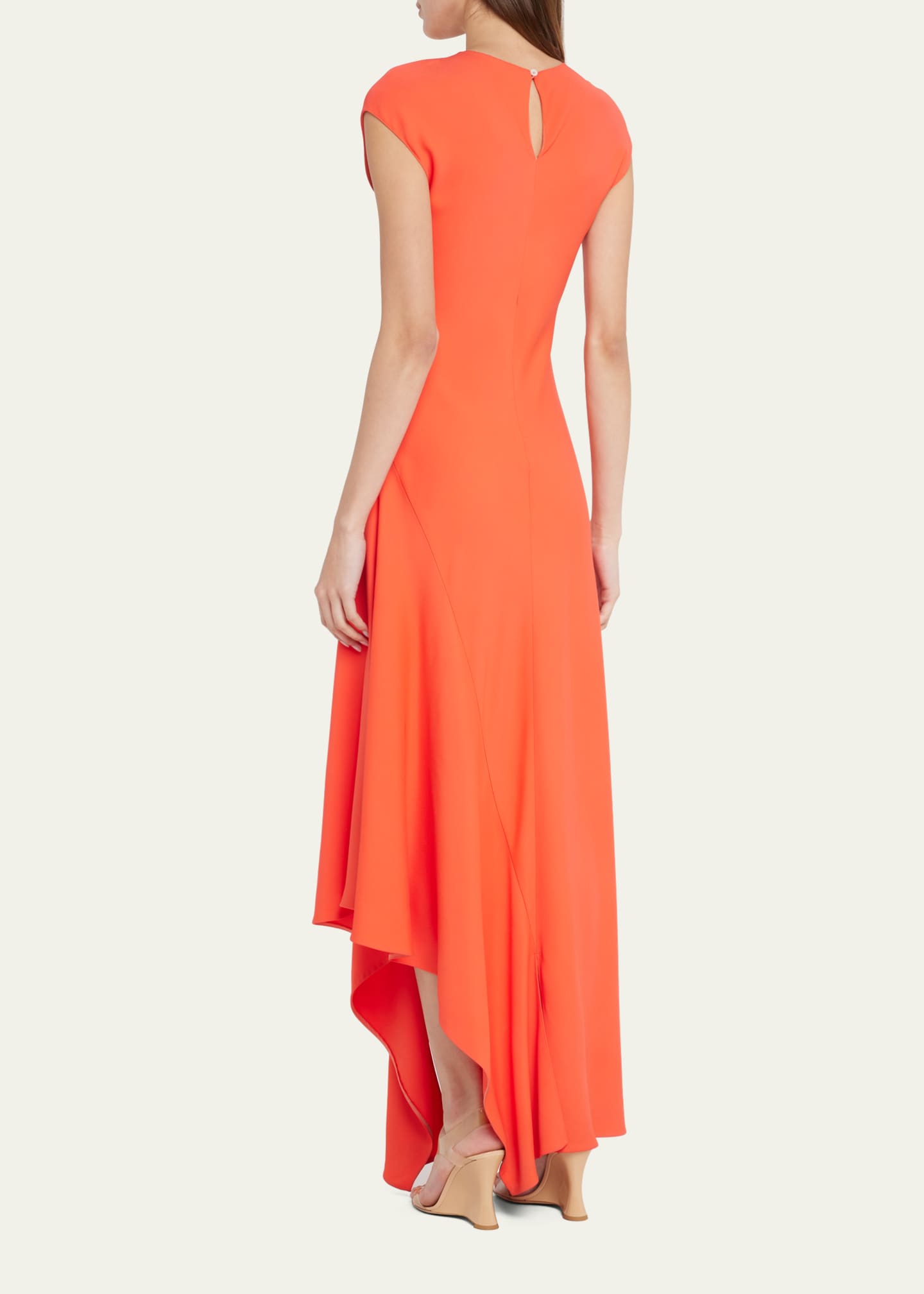 Lafayette 148 New York ViscoseSilk Asymmetric CapSleeve Dress Bergdorf Goodman