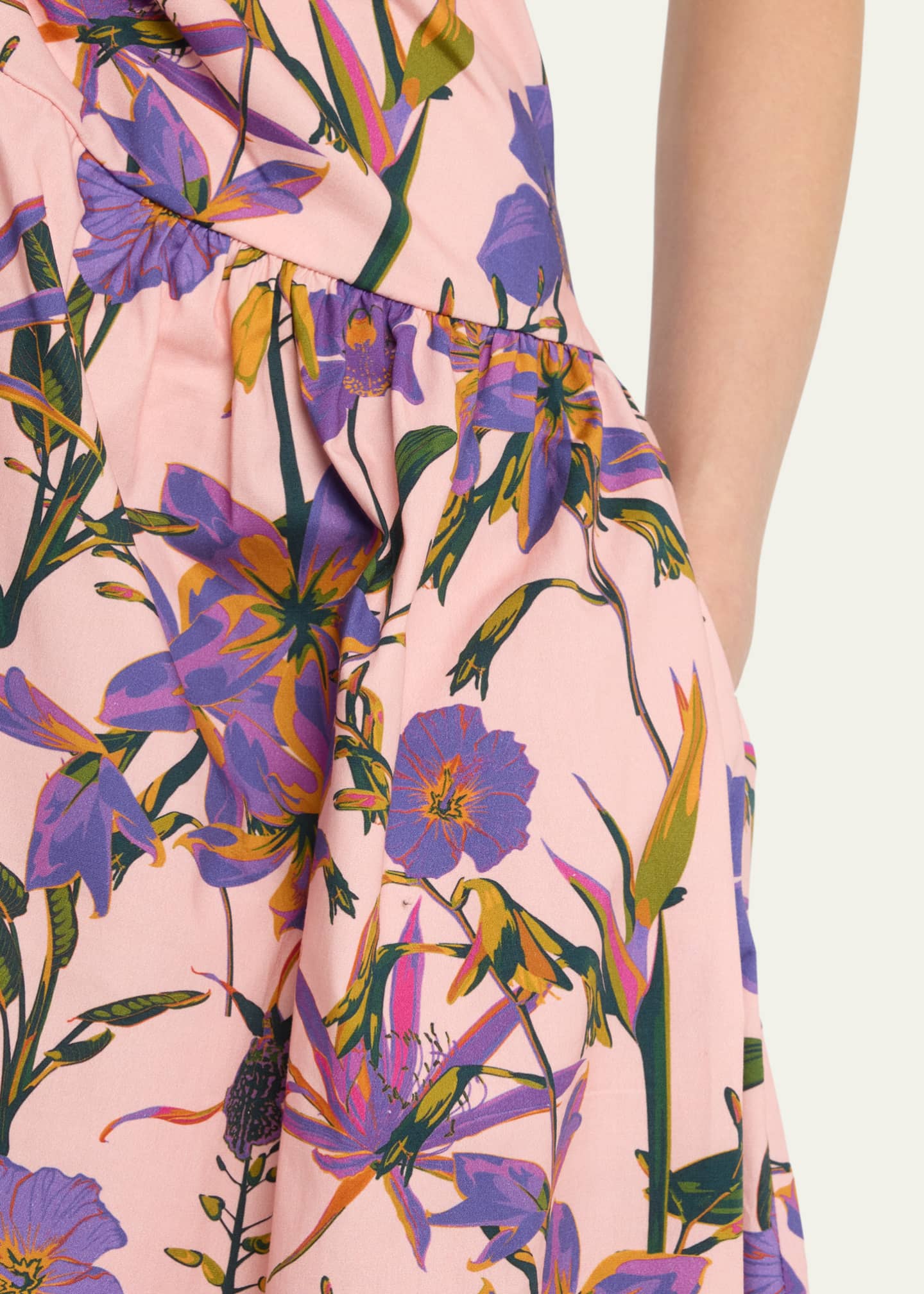 Kika Vargas Madeleine Floral-Print Drawstring Poplin Midi Dress ...