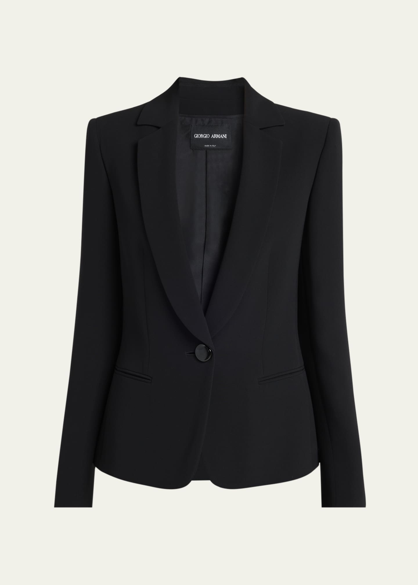 Giorgio Armani Cady Tailored Blazer Jacket Black Women s 4 Coats Jackets Outerwear Blazers