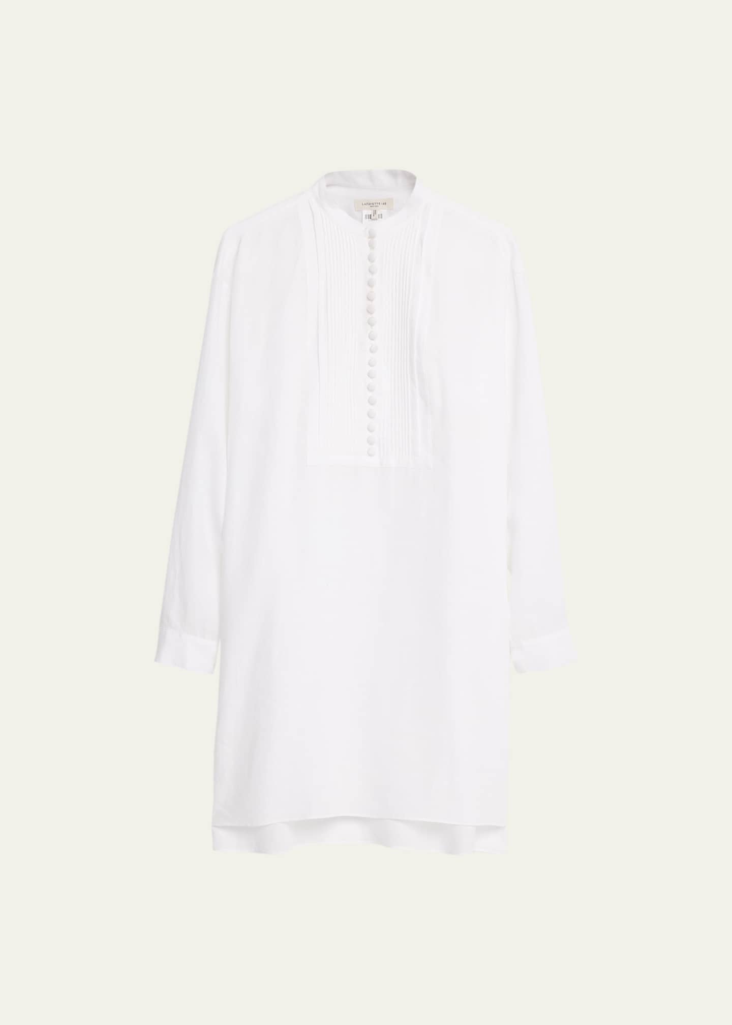 Lafayette 148 New York Pintuck HighLow Linen Tunic Bergdorf Goodman