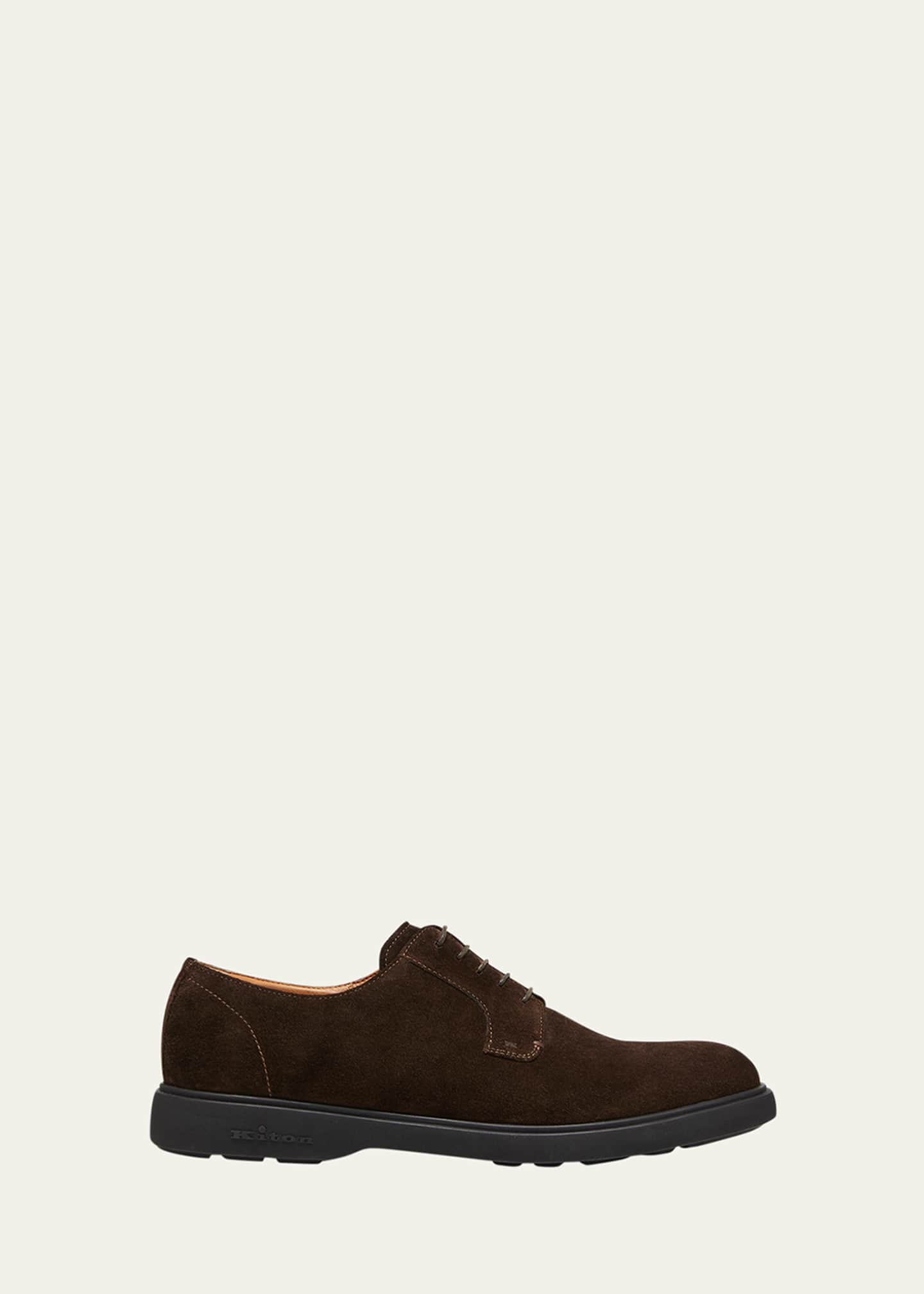 Kiton lace-up suede ankle boots - Brown