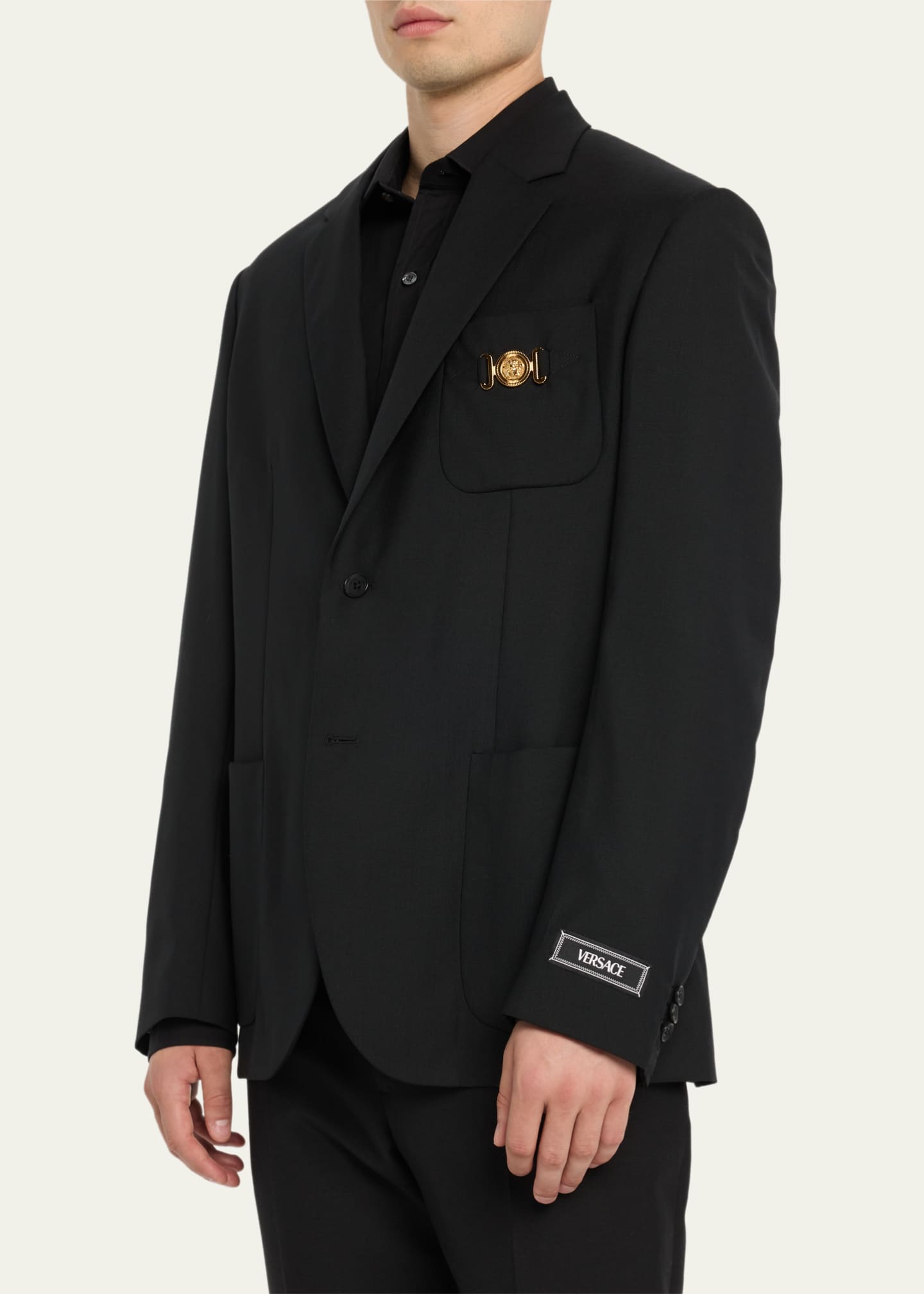 Versace Medusa Canvas Suit Jacket Black