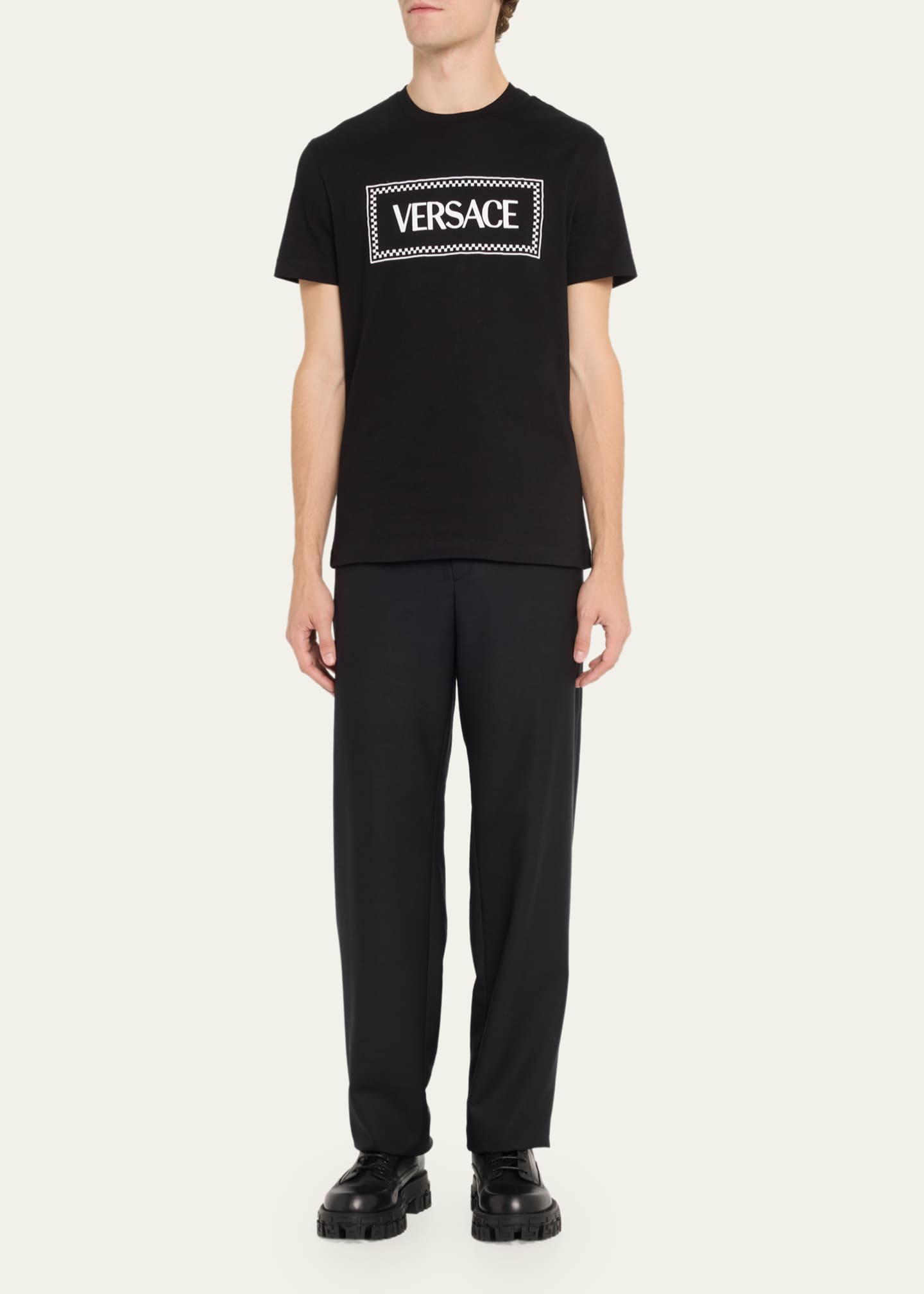 Versace Men s Tailoring Label Logo T Shirt Bergdorf Goodman