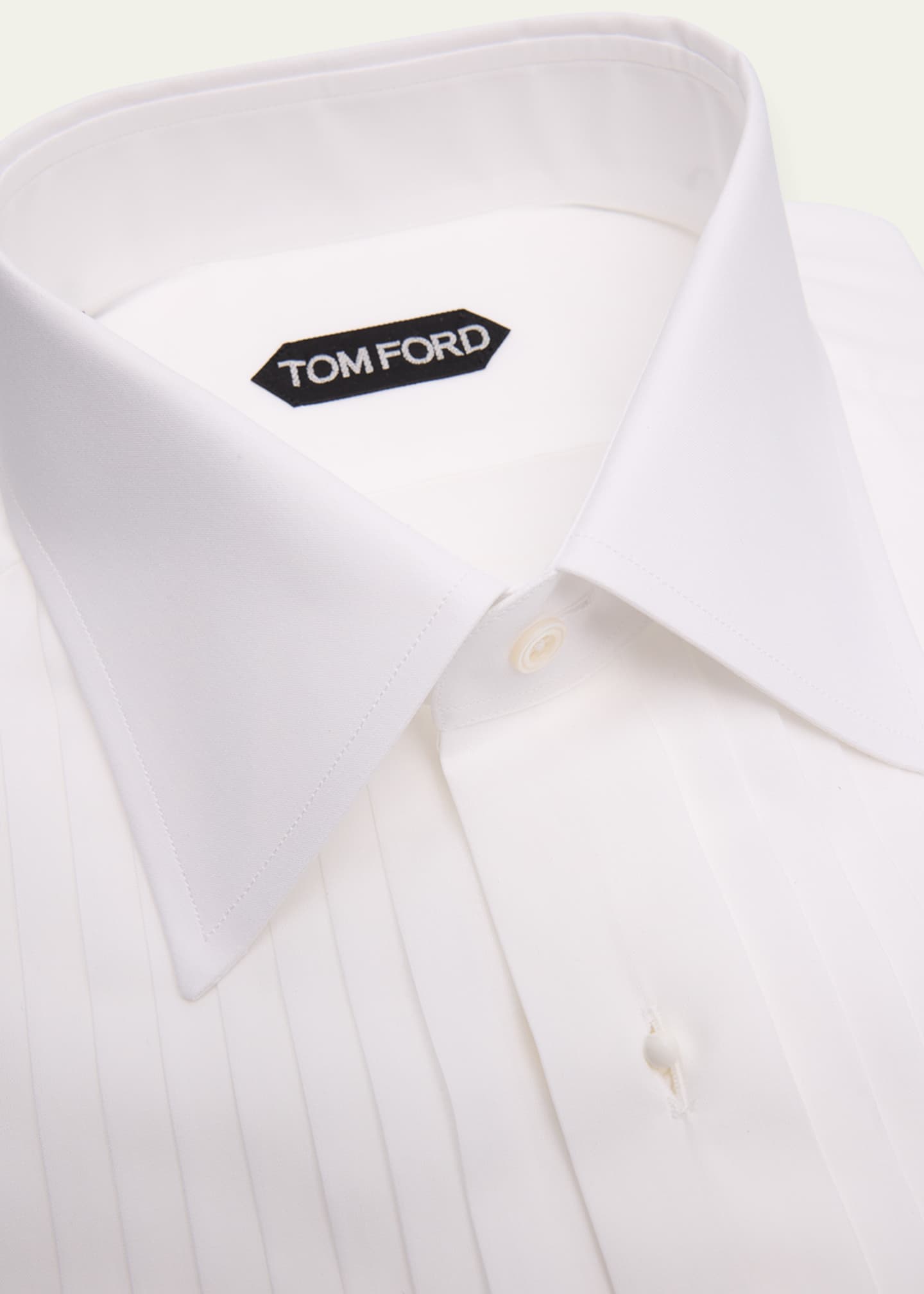TOM FORD Men's French Cuff Pleated Dress Shirt Image 2 of 2