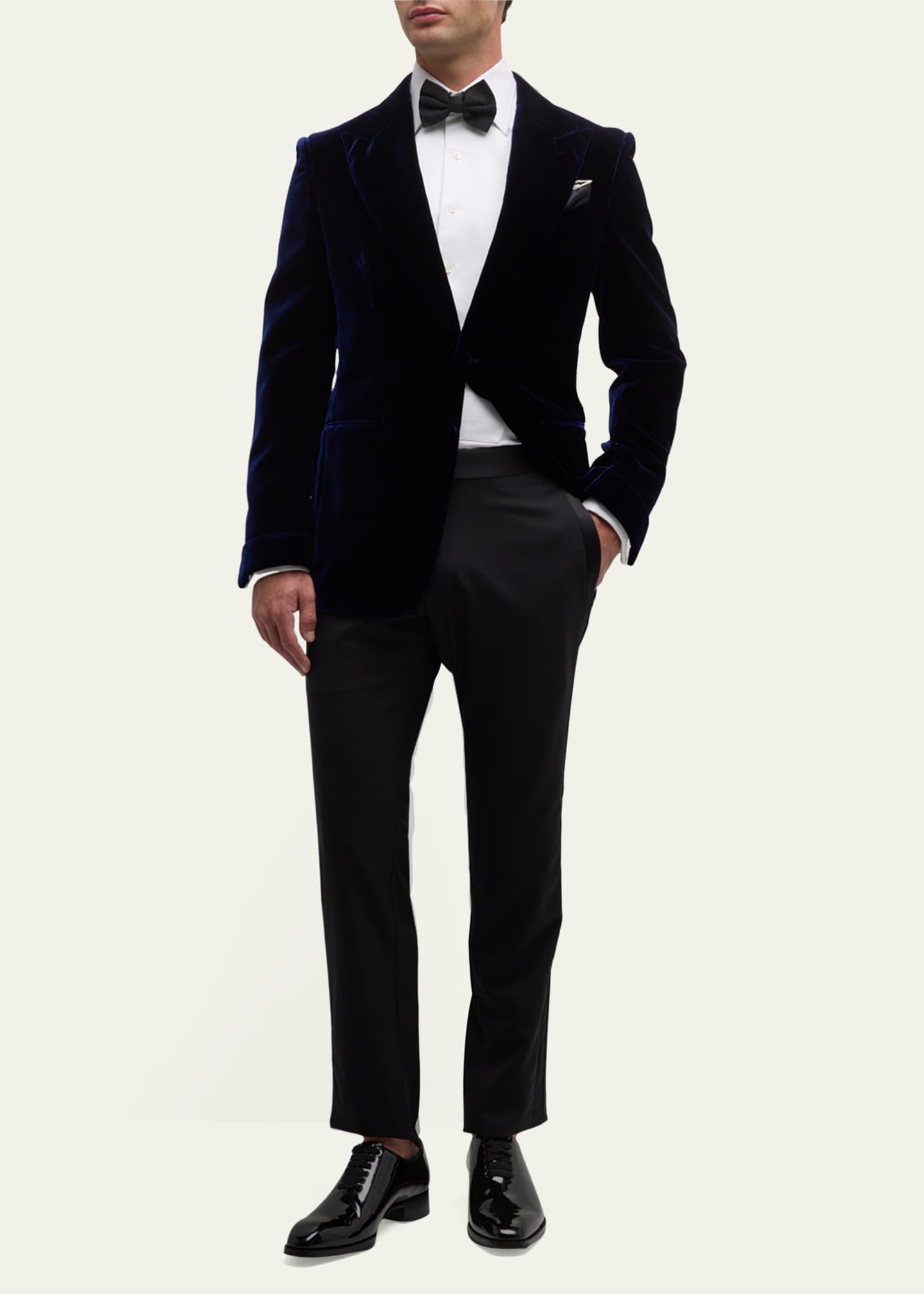 TOM FORD Men's Wool-Silk Velvet Cocktail Jacket Image 2 of 8