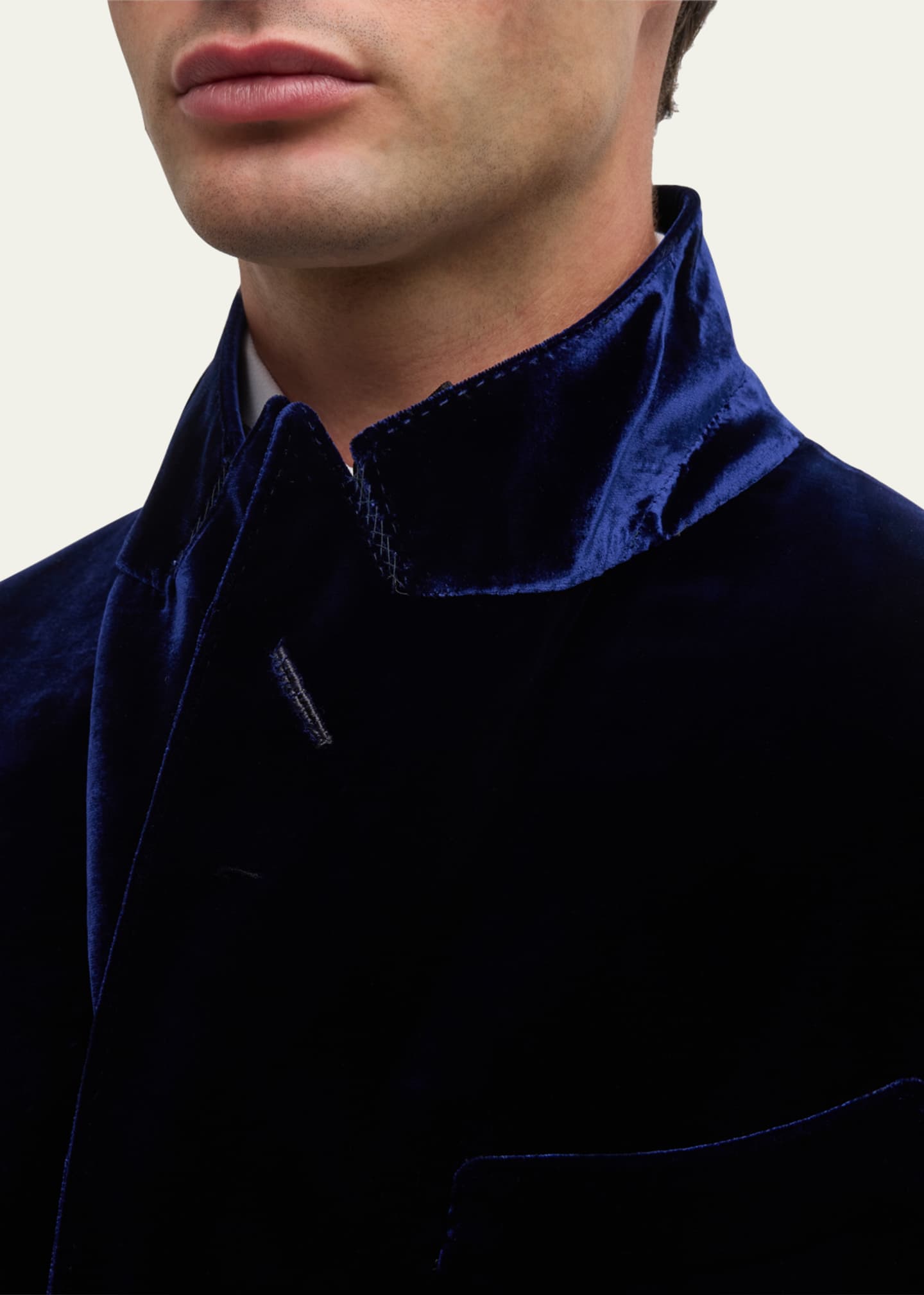 TOM FORD Men's Wool-Silk Velvet Cocktail Jacket Image 7 of 8