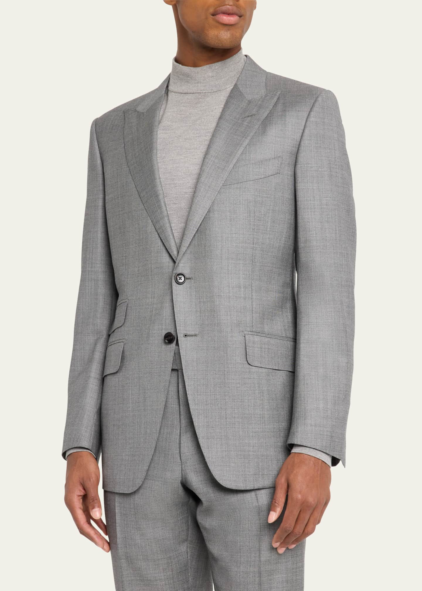 TOM FORD Men's Modern Fit Sharkskin Suit Image 4 of 8