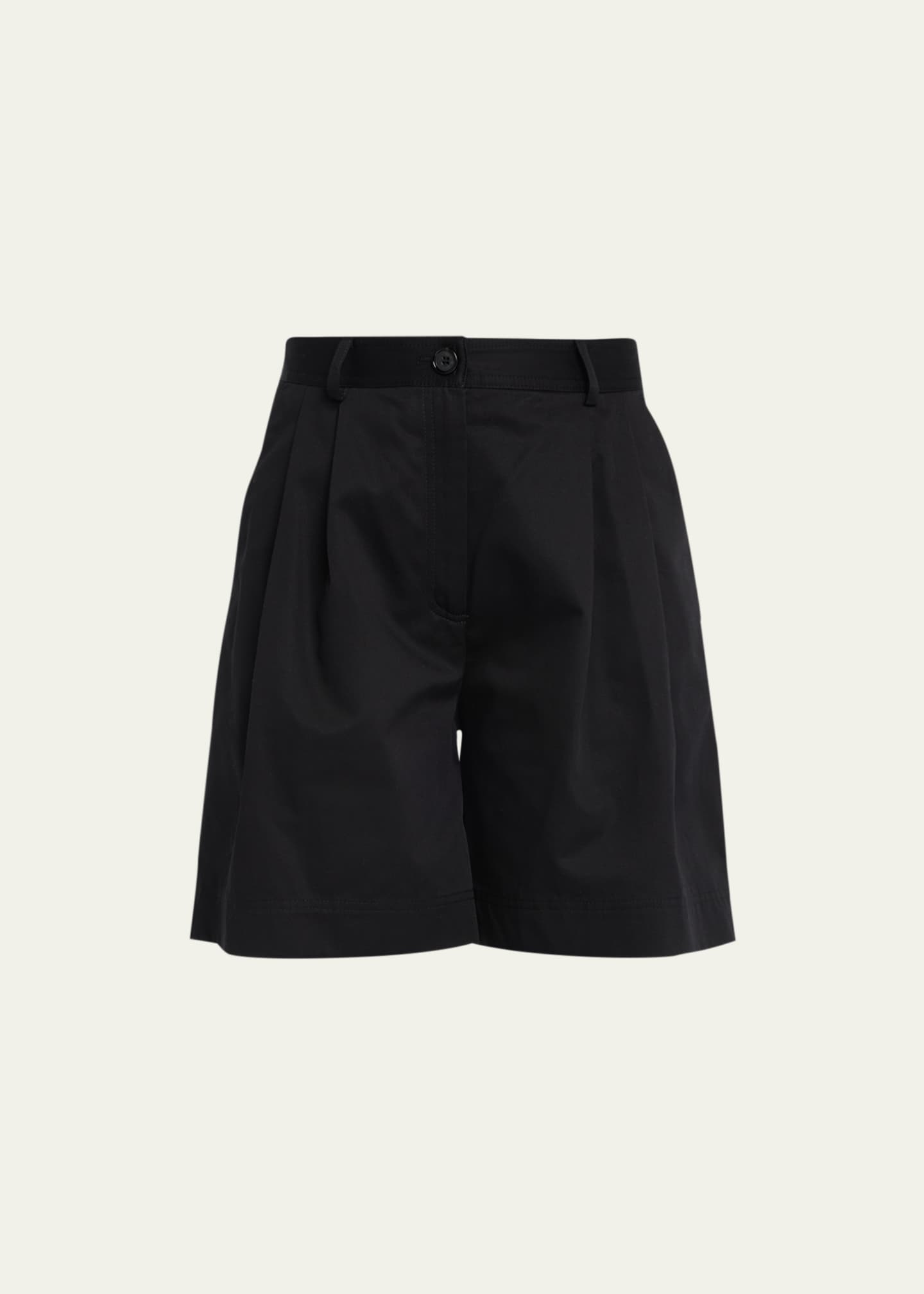 Toteme Pleated Cotton Twill Shorts - Bergdorf Goodman