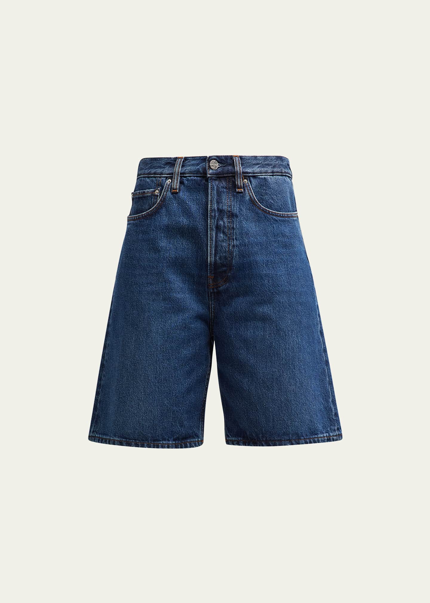 Blue jean bermuda shorts top