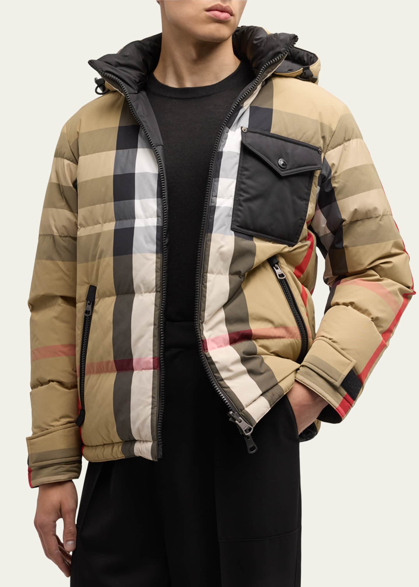 Burberry Men's Rutland Check Reversible Puffer Jacket Image 4 of 5