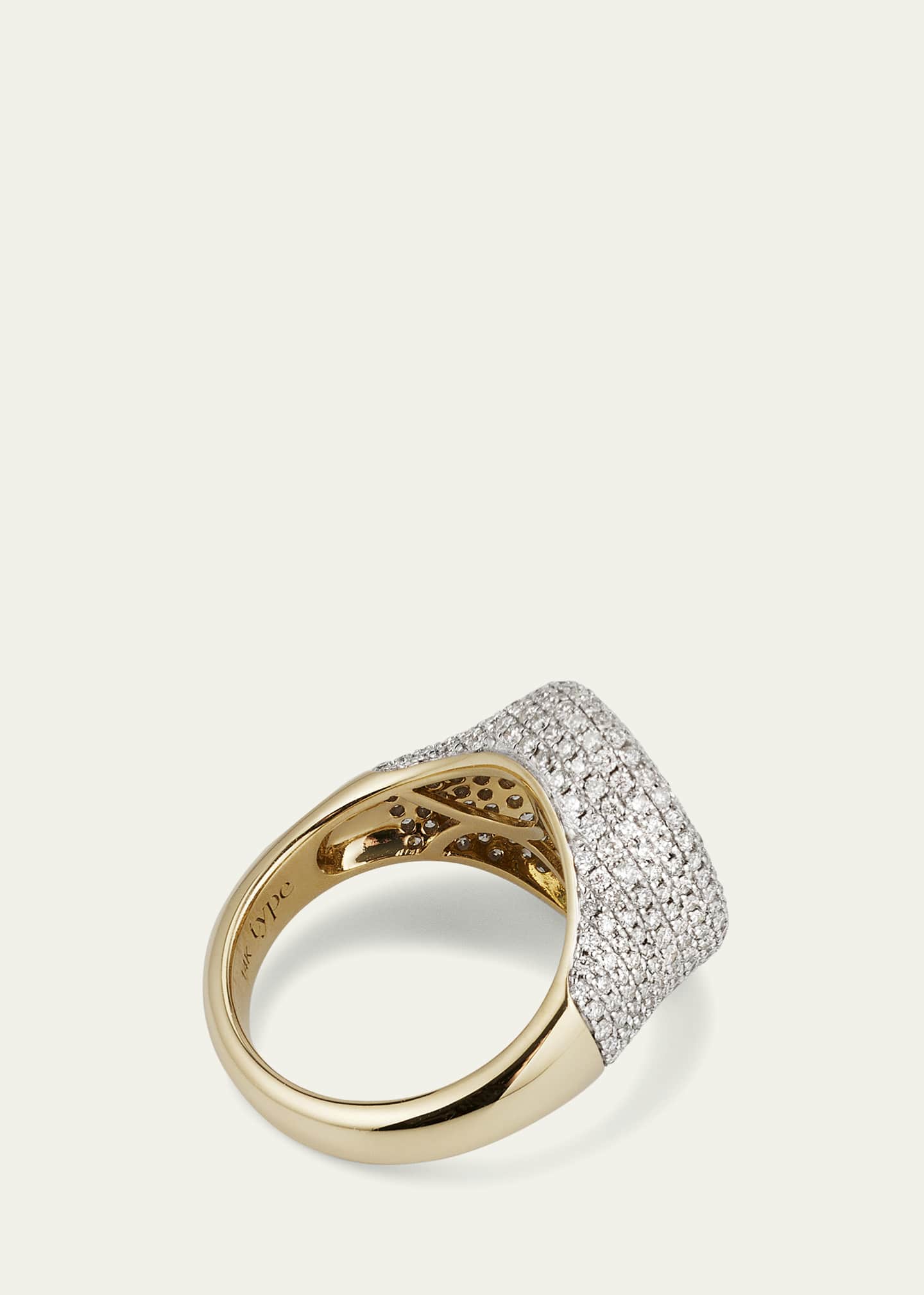 TYPE JEWELRY The 6th Tsavorite Diamond Pave Signet Ring Image 4 of 4