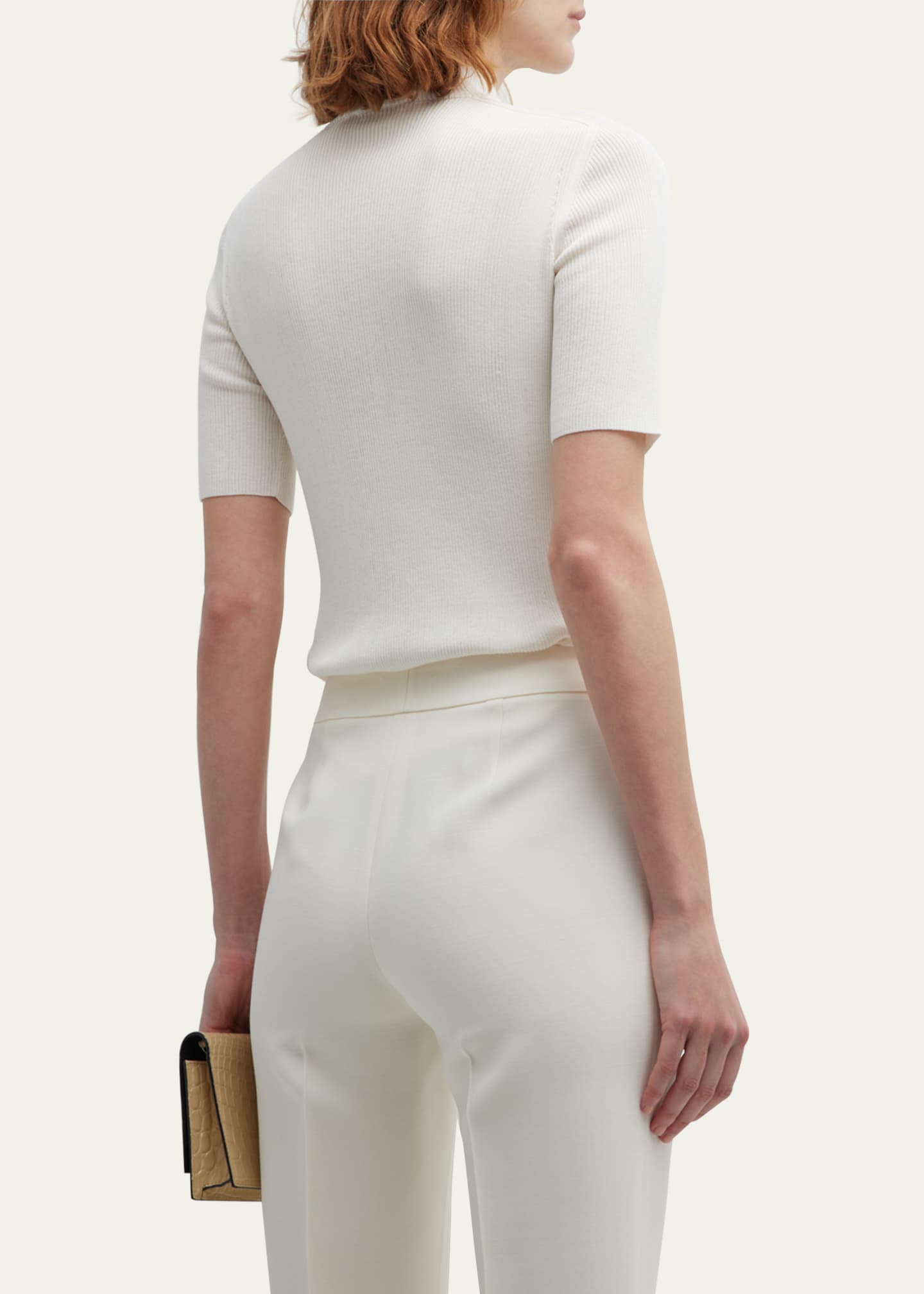 Lafayette 148 New York Ribbed Mock-Neck Sweater Image 3 of 5