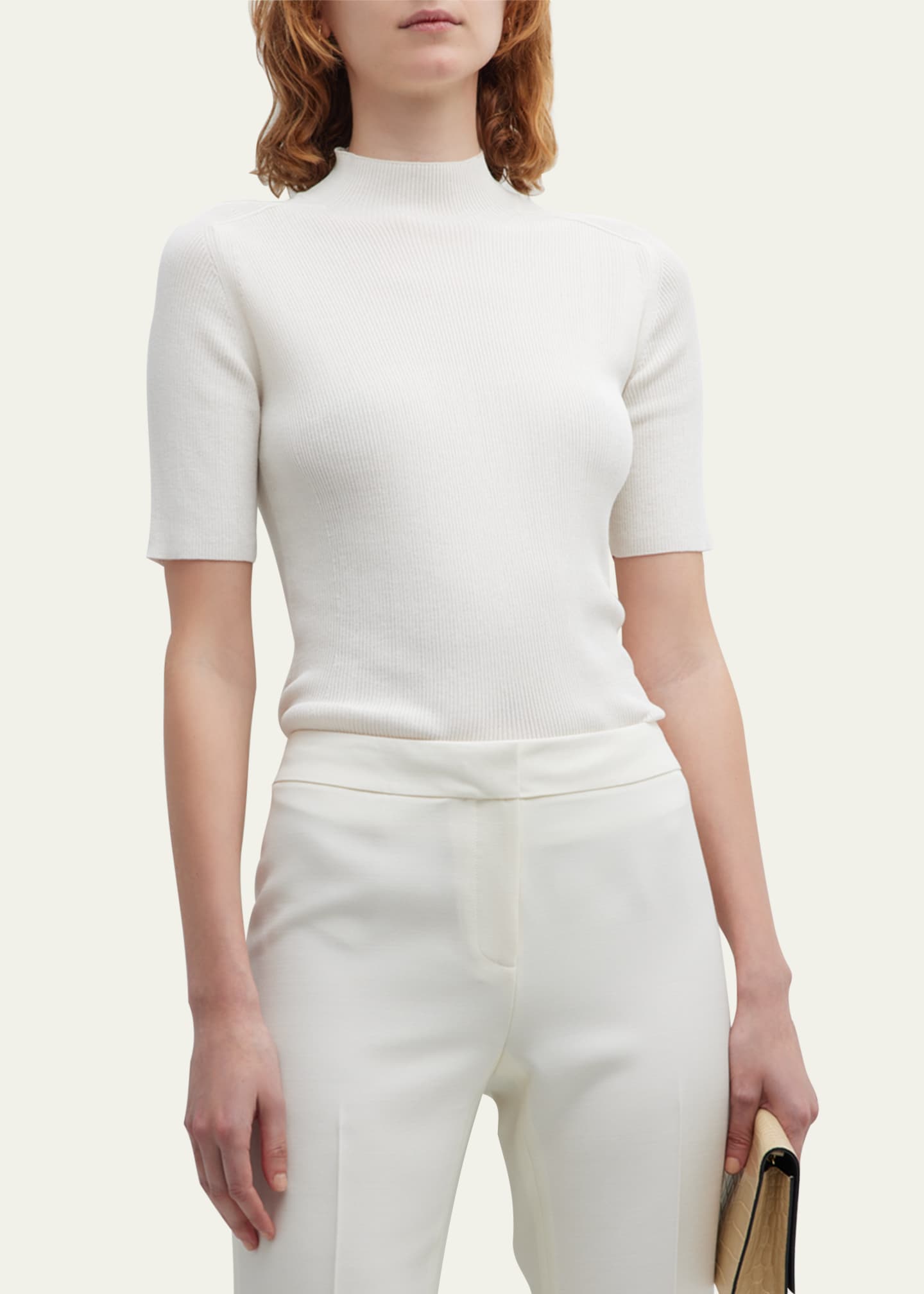 Lafayette 148 New York Ribbed Mock-Neck Sweater Image 4 of 5