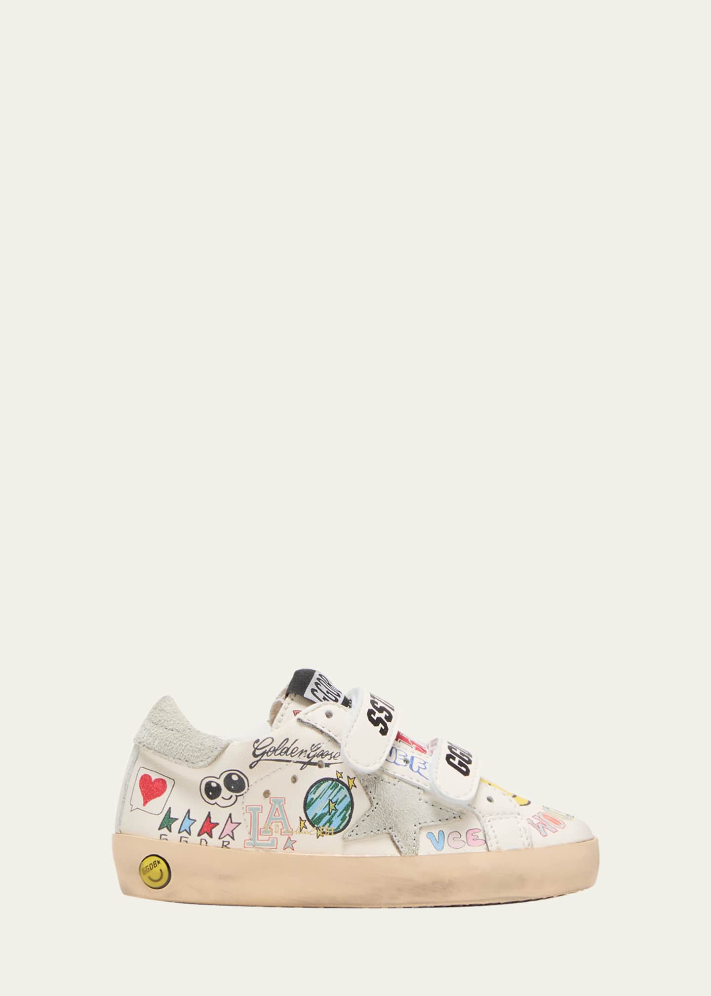 Golden Goose OLD SCHOOL NAPPA UPPER WITH GRAFFITI PRINT SUEDE STAR AND HEEL