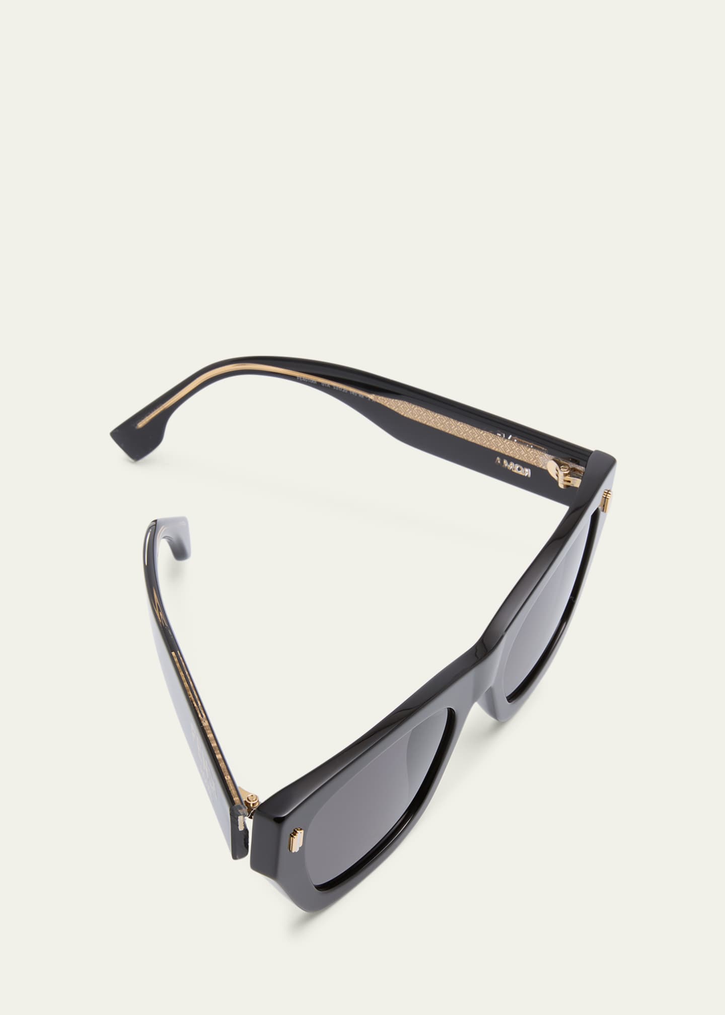 FENDI EYEWEAR Crystal-embellished square-frame acetate sunglasses