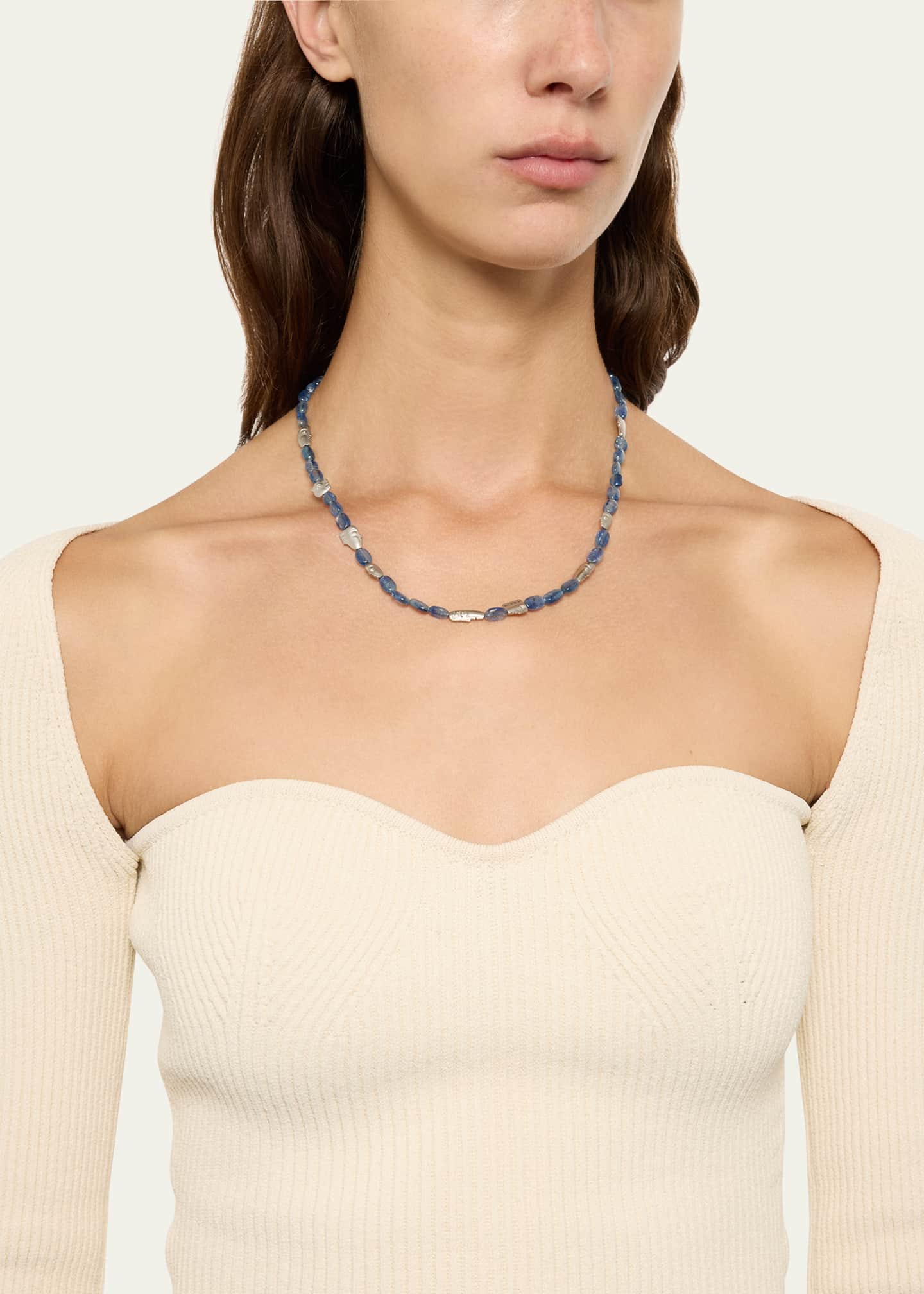 Alex Sepkus The Big Sleep Palladium and Kyanite Bead Necklace Image 2 of 4