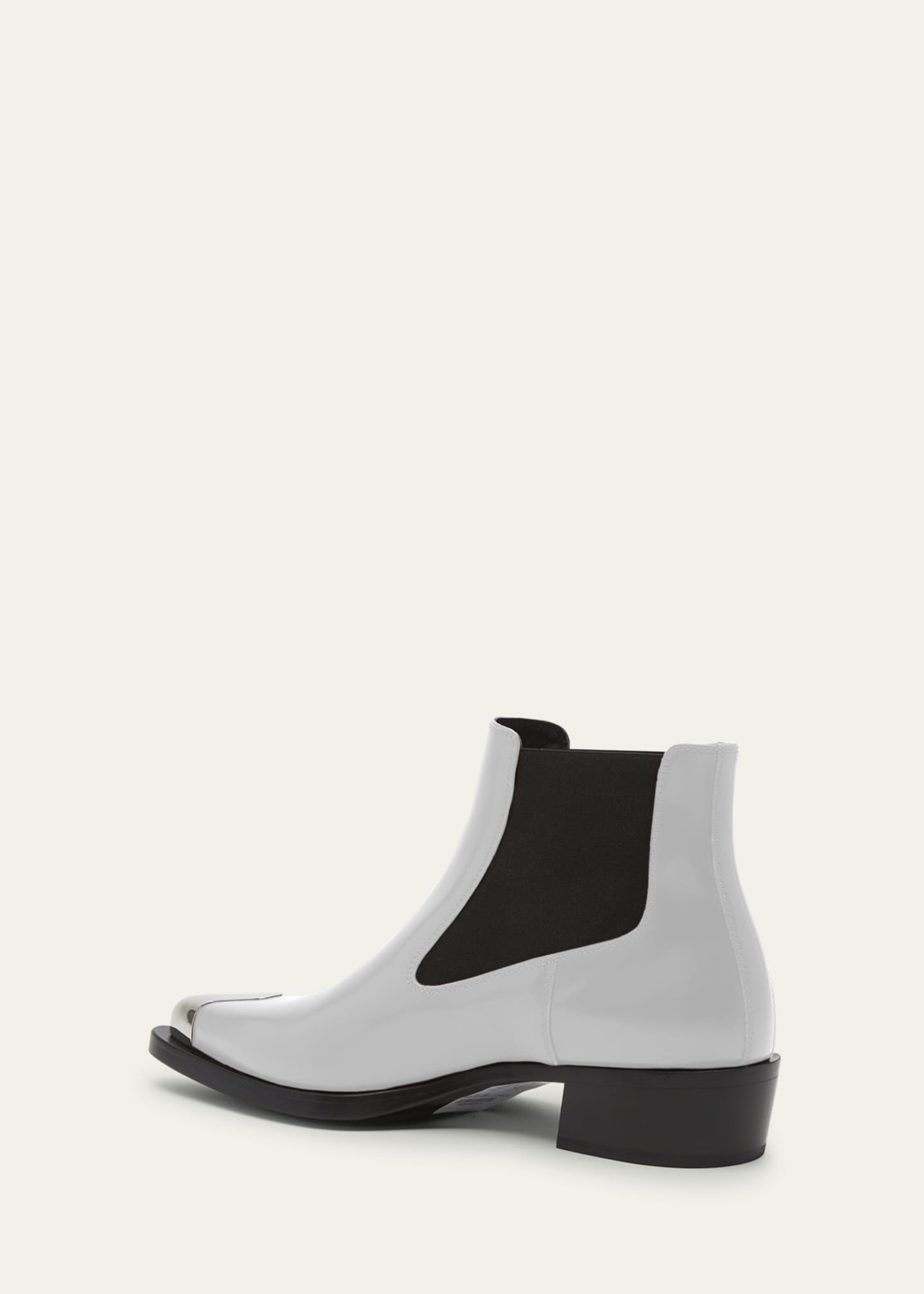 Alexander McQueen Men s Metal Toe Cap Leather Chelsea Boots