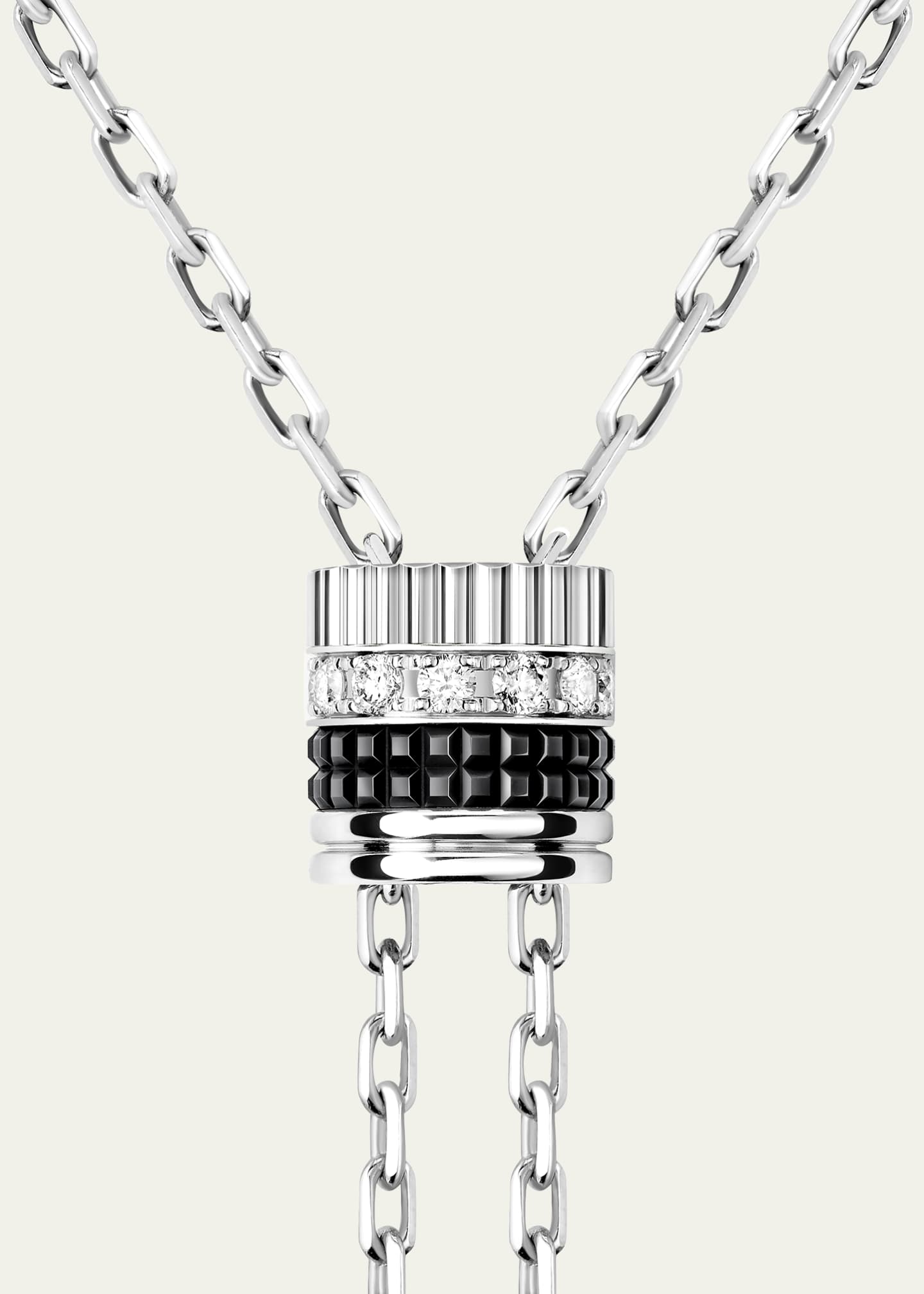 Boucheron Quatre Black Edition Small 18K White Gold Tie Necklace Image 2 of 3