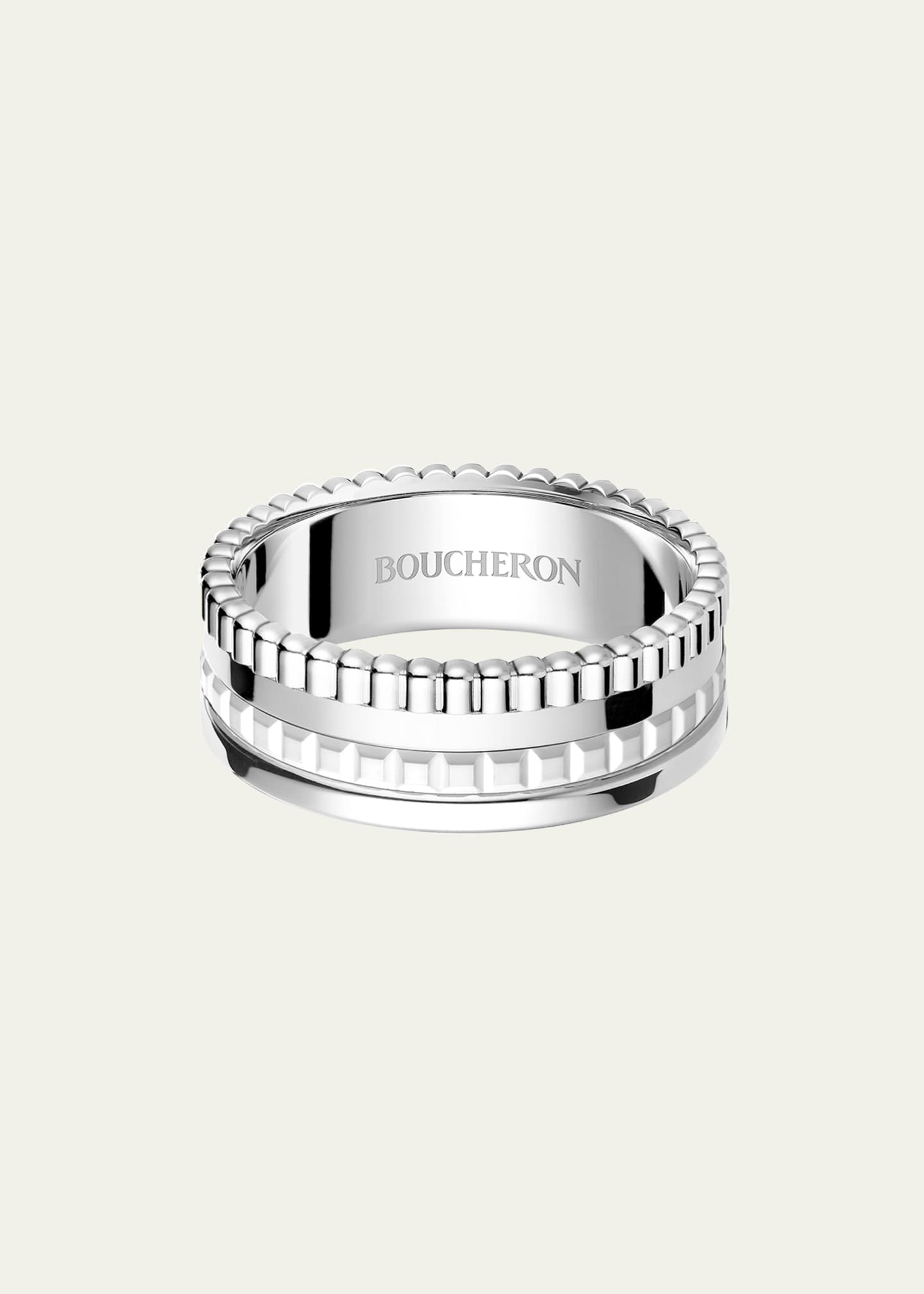 Boucheron 18K White Gold Quatre Double White Edition Small Ring Image 1 of 3