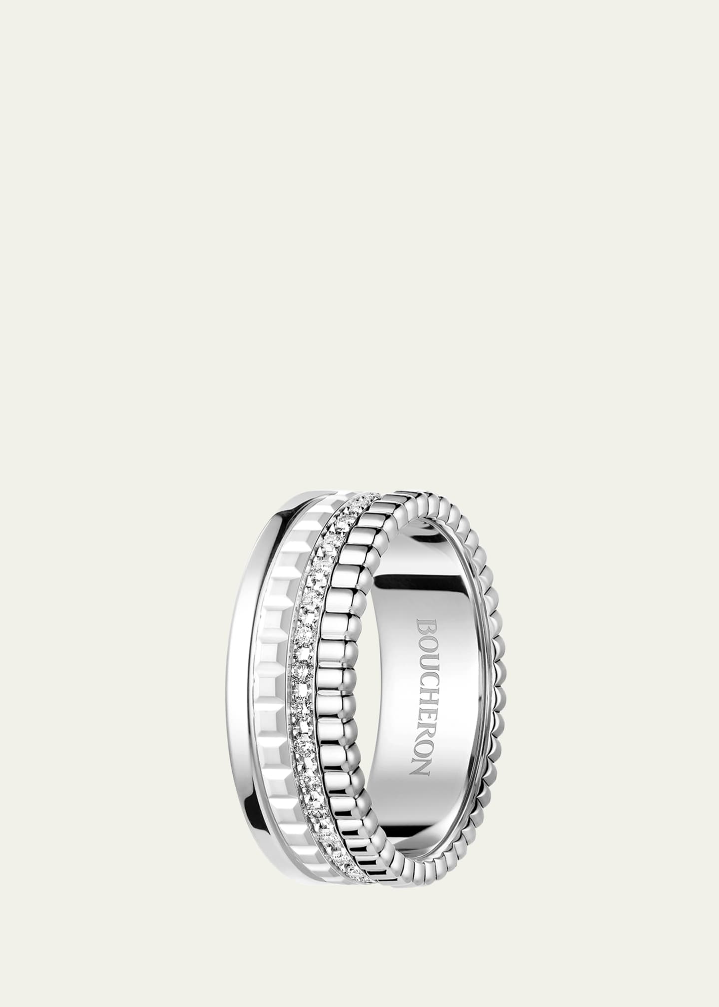 Boucheron 18K White Gold Quatre Double White Edition Small Ring Image 2 of 3