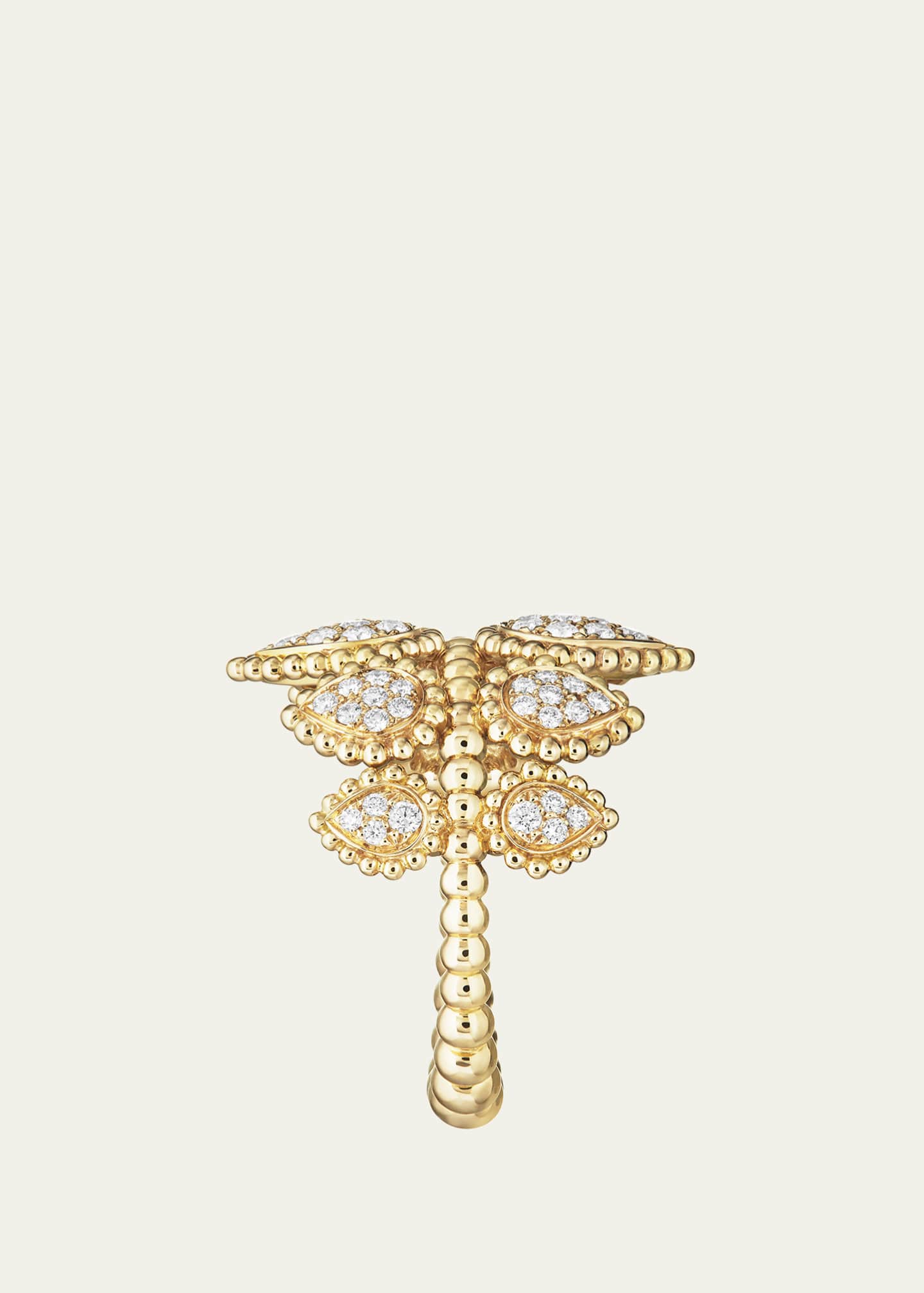 Boucheron 18K Yellow Gold Serpent Boheme Motif Ring with Diamonds Image 2 of 2