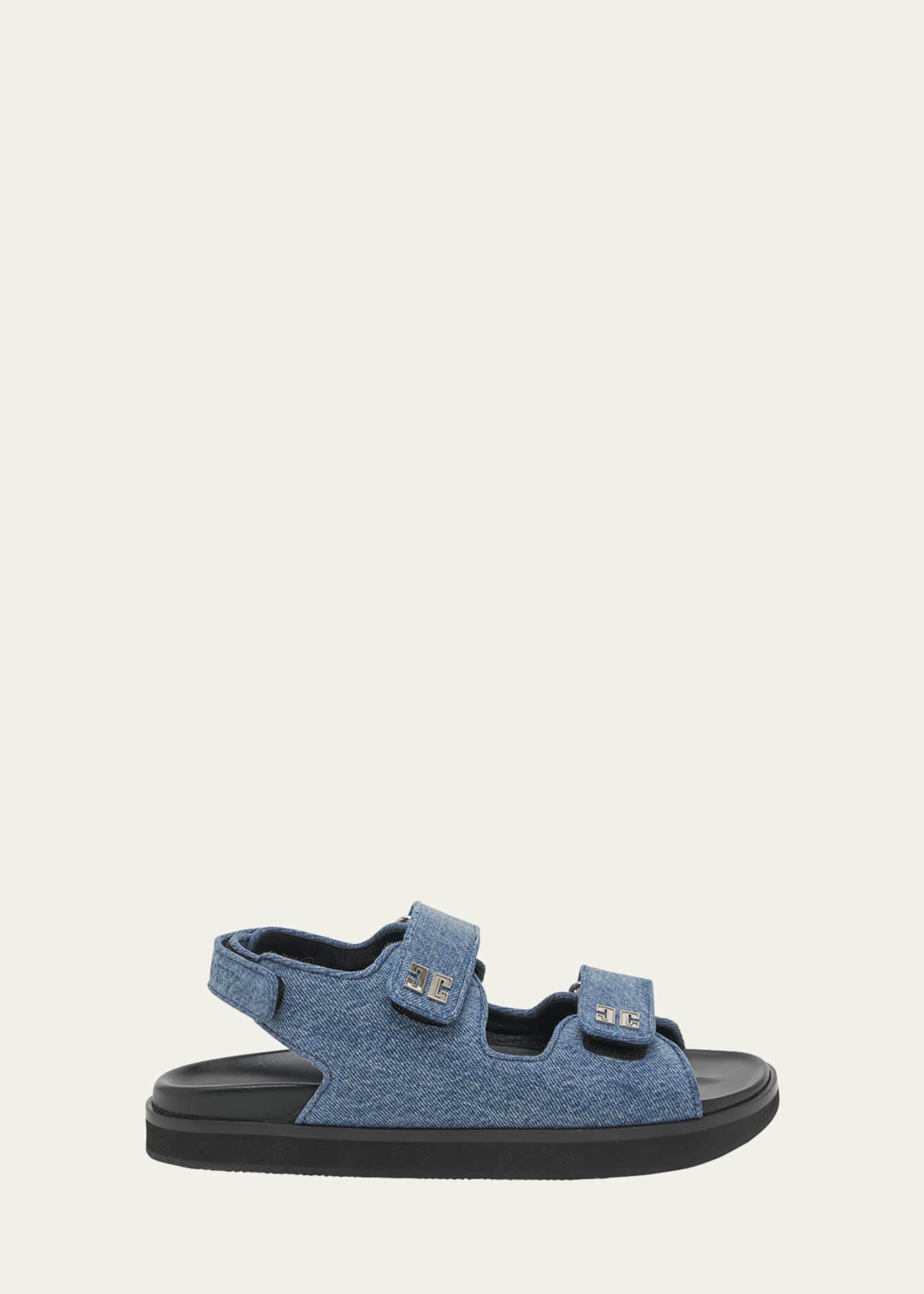 Givenchy 4G Denim Dual Grip Slingback Sandals
