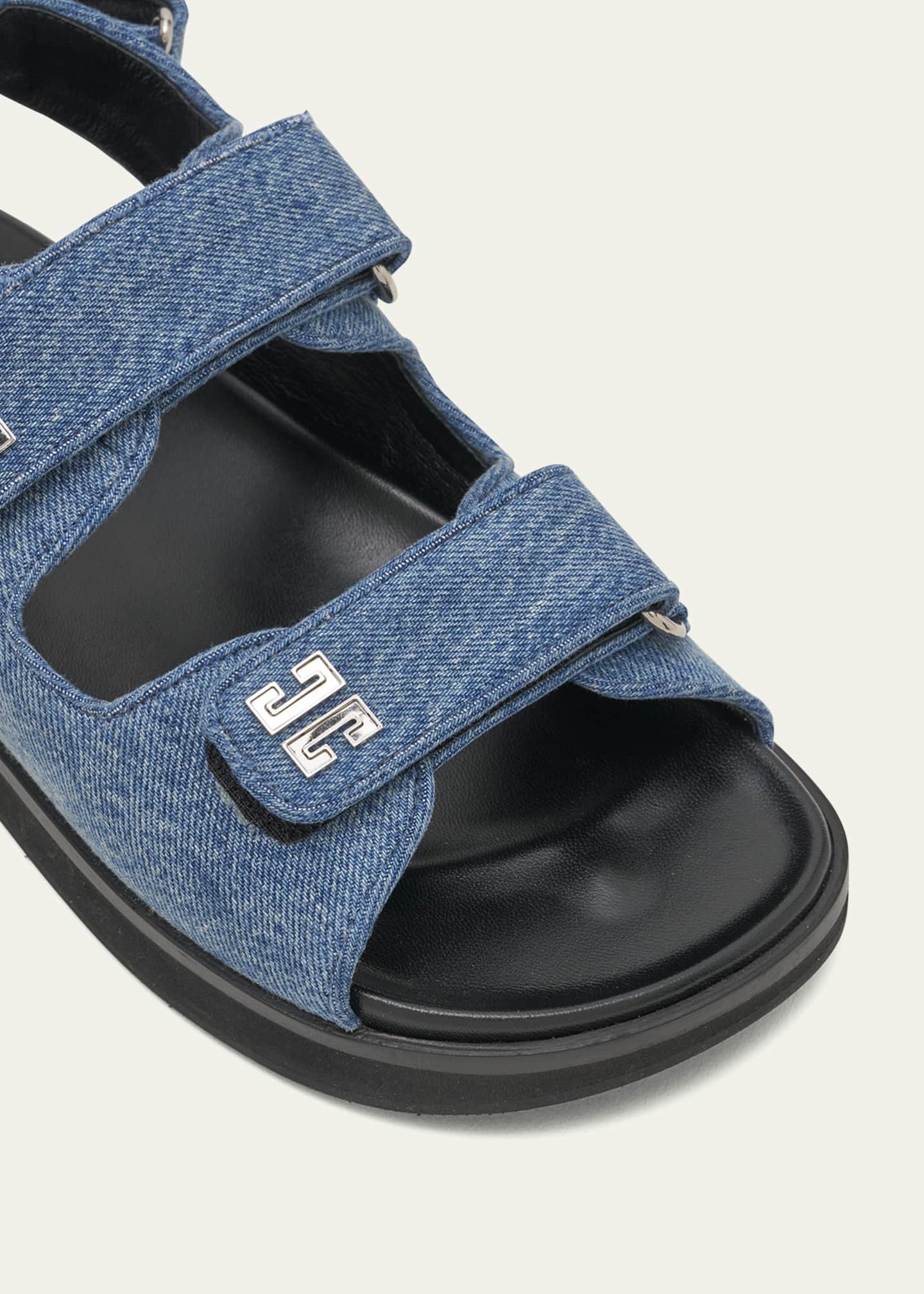 Givenchy 4G Denim DualGrip Slingback Sandals Bergdorf Goodman