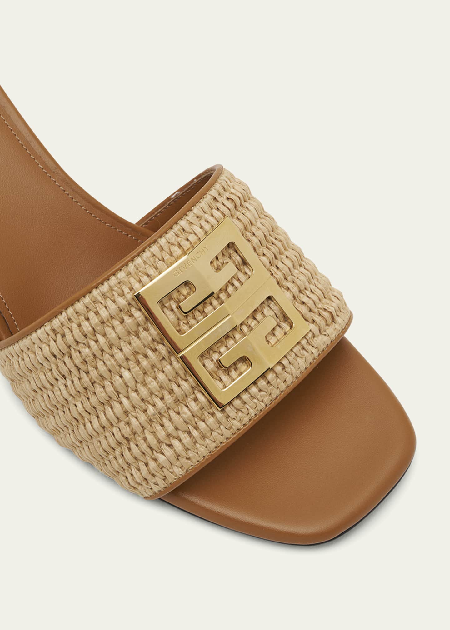 Givenchy 4G Raffia Medallion Slide Sandals Bergdorf Goodman