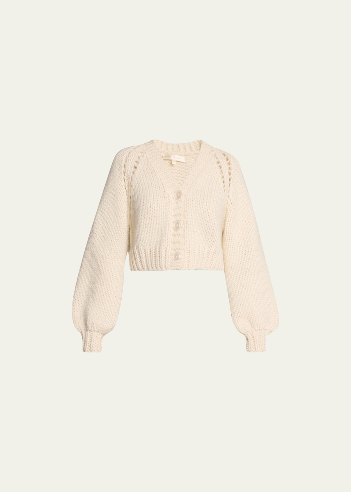 Cardigan Court LoveShackFancy Taille S - Couleur Beige, Mélange Coton/laine/nylon, Neuf Sans étiquette