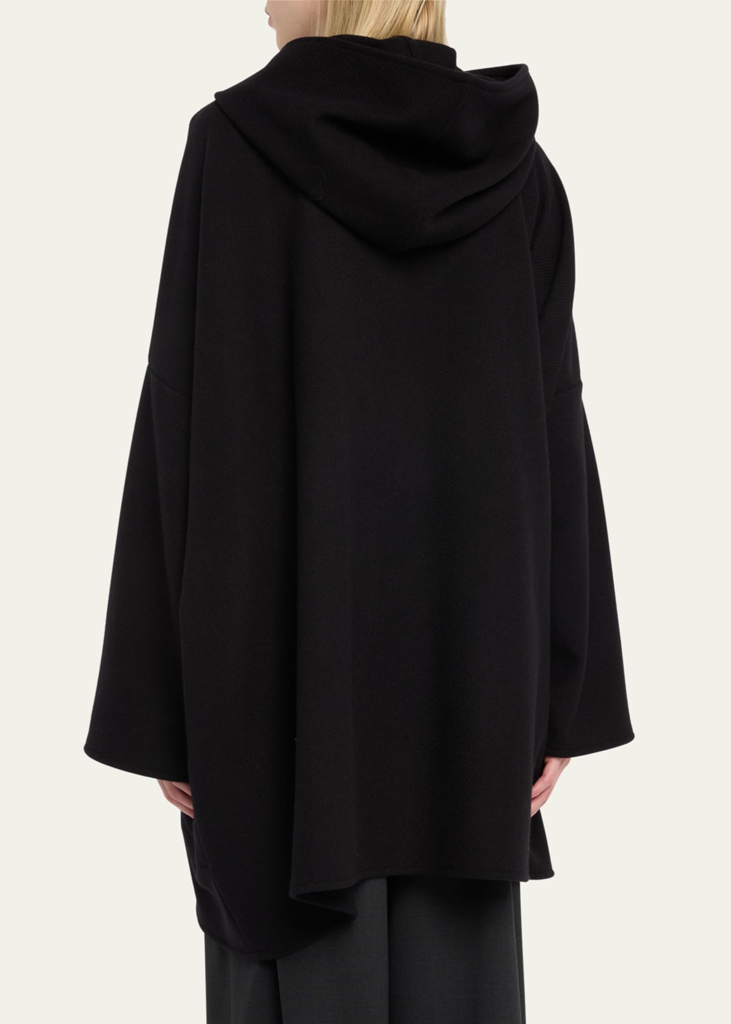 Hooded wool cashmere coat discount