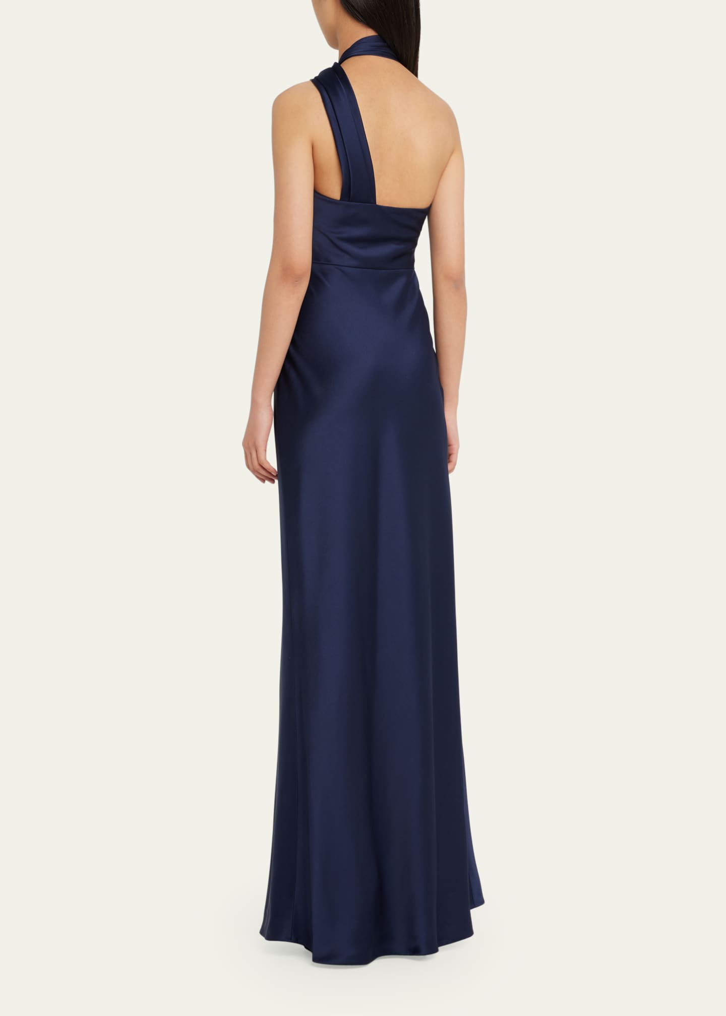 Satin store halter gown