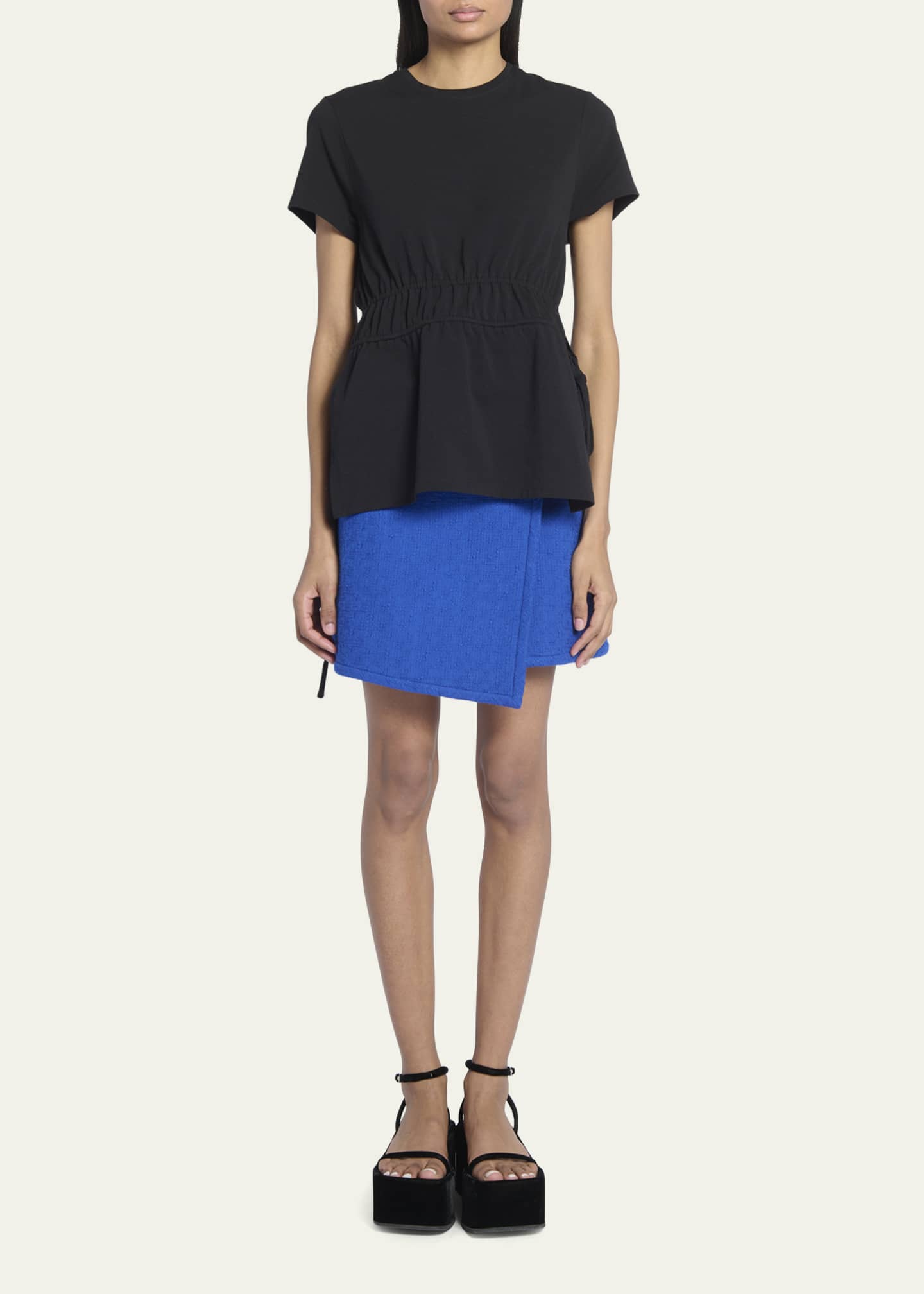 Proenza Schouler White Label Side Slit T-shirt In Nero