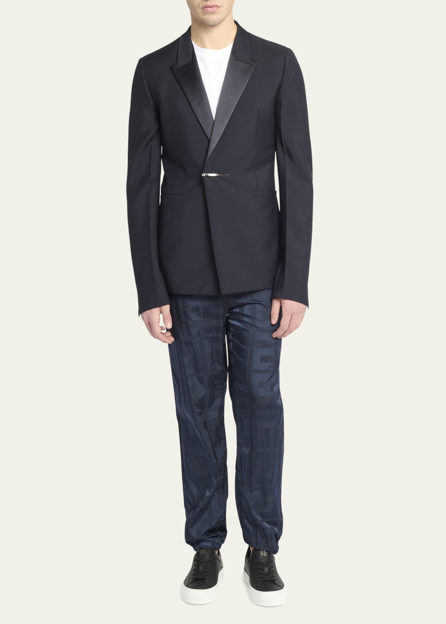 Givenchy Men's Evening Jacket with Metal Clip Closure