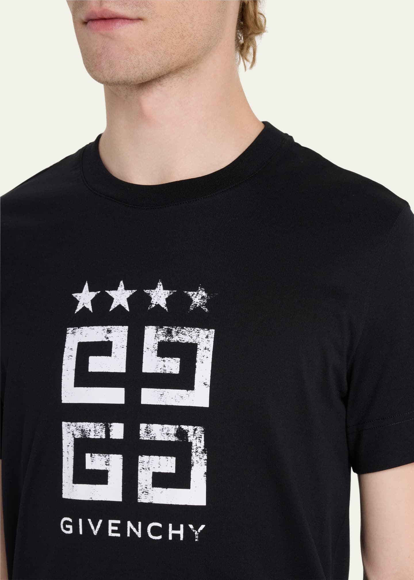 Givenchy Men's 4G Stars Stamped Logo T-Shirt - Bergdorf Goodman