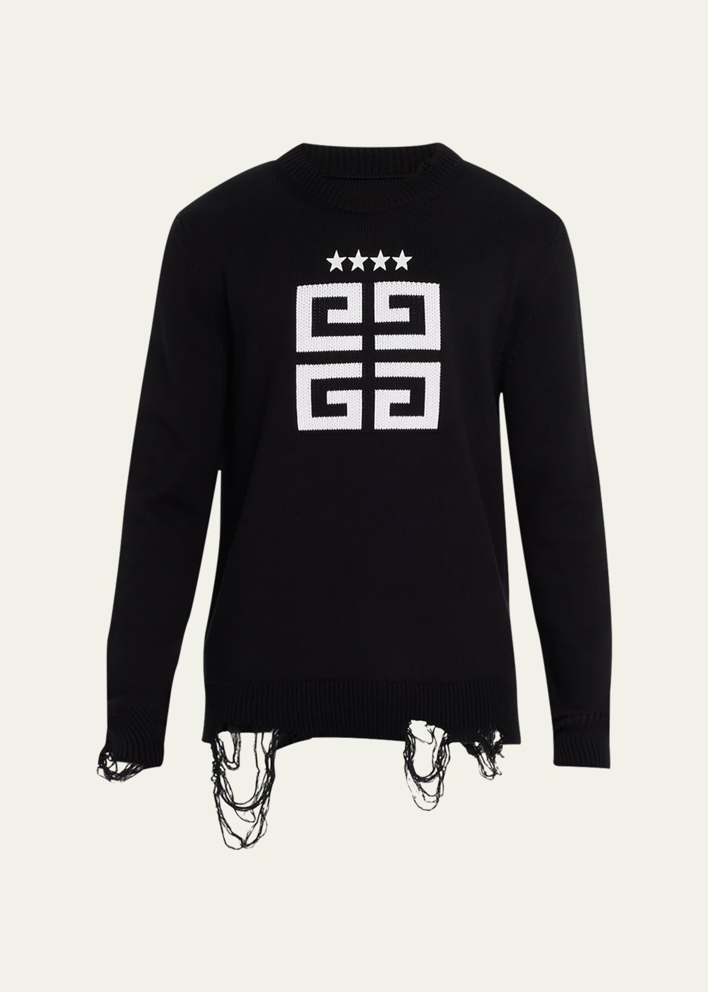 Givenchy Men's Star Embroidered 4G Logo Sweater