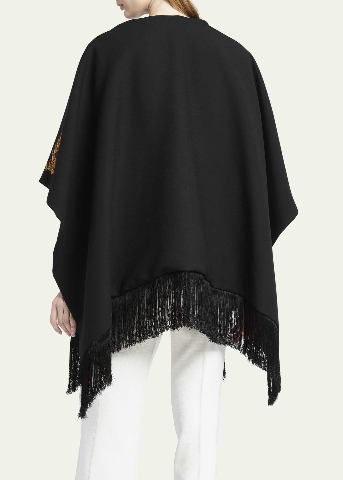 Etro Mantella Embroidered Wool Shawl Image 3 of 5