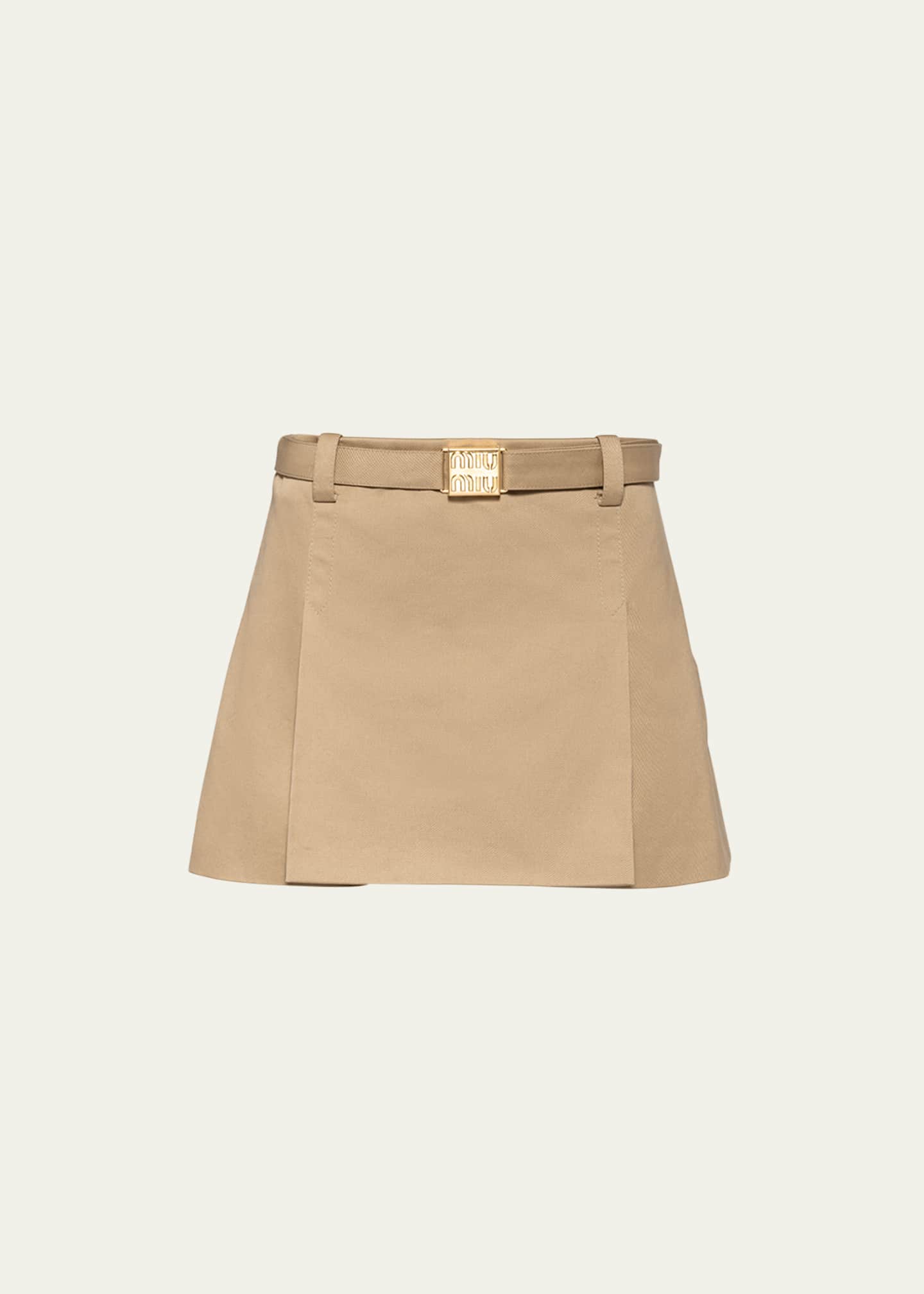 Miu Miu Chino Belted Mini Skirt - Bergdorf Goodman