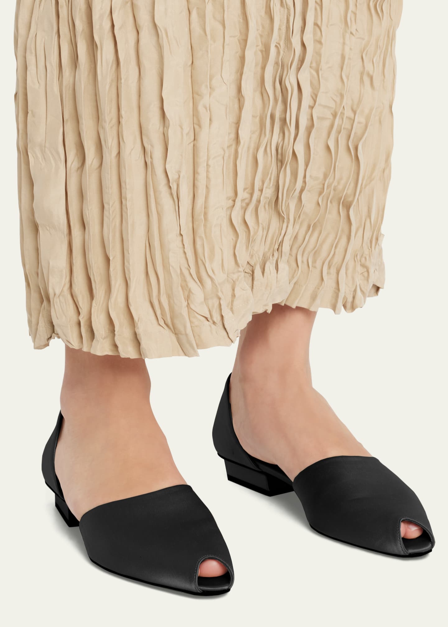 Toteme The Peep Toe Satin Flats