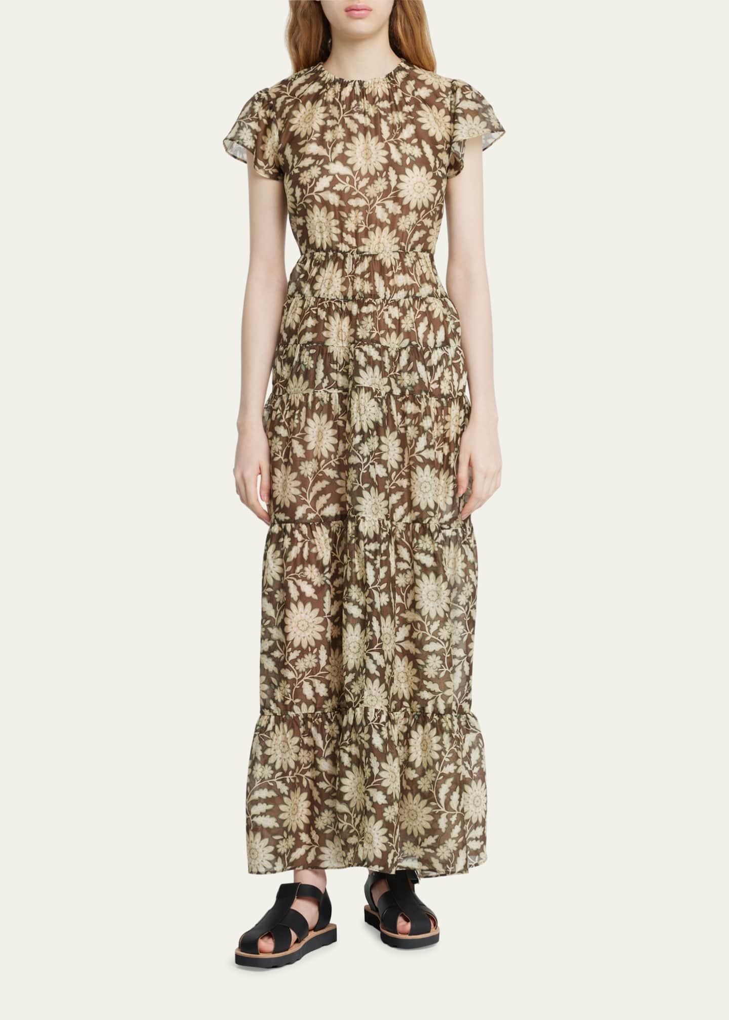 SIR Xanita Cap Sleeve Cotton Silk Maxi Dress Bergdorf Goodman