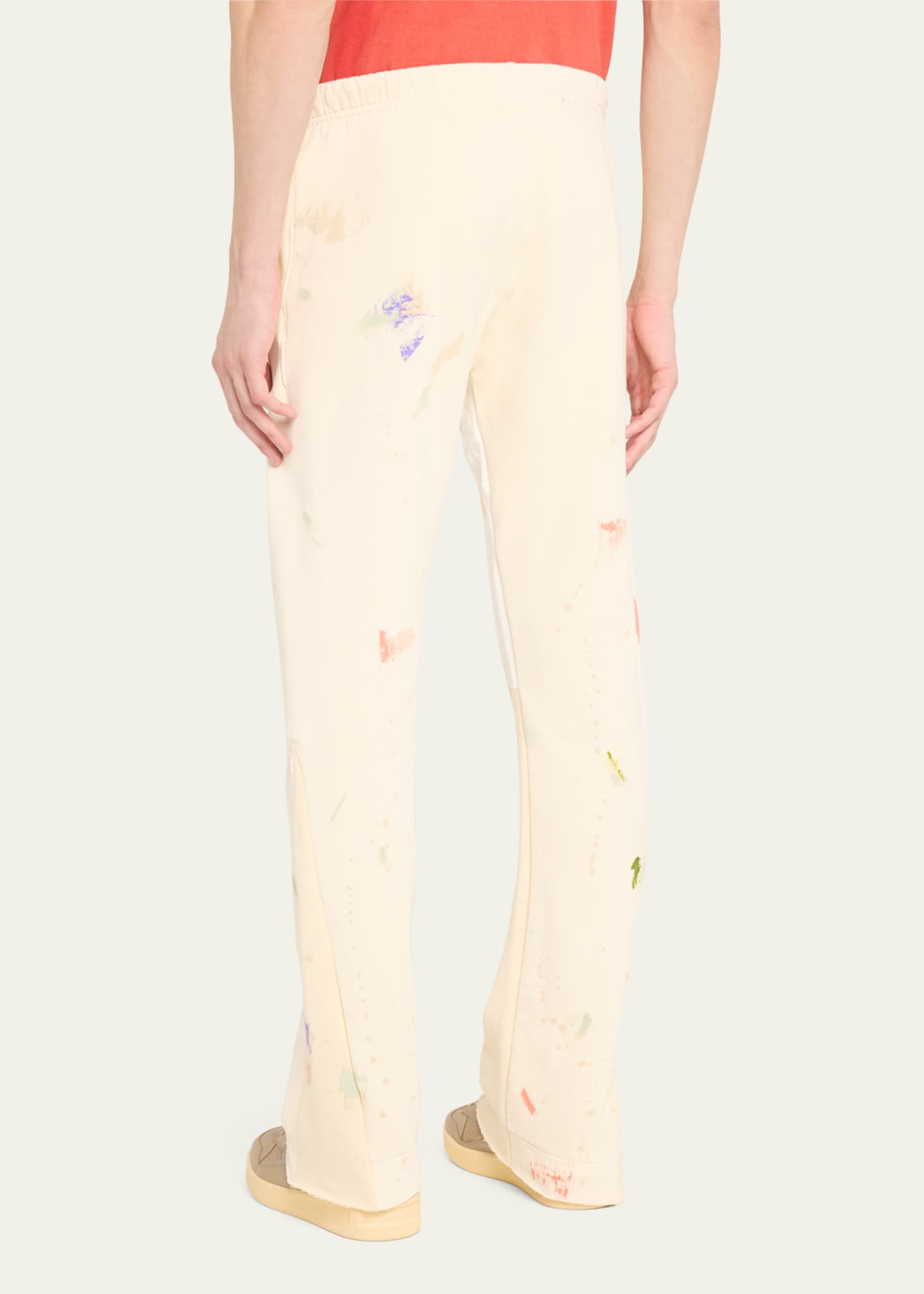 GALLERY DEPARTMENT Men's Paint-Splatter Logo Flare Sweatpants 