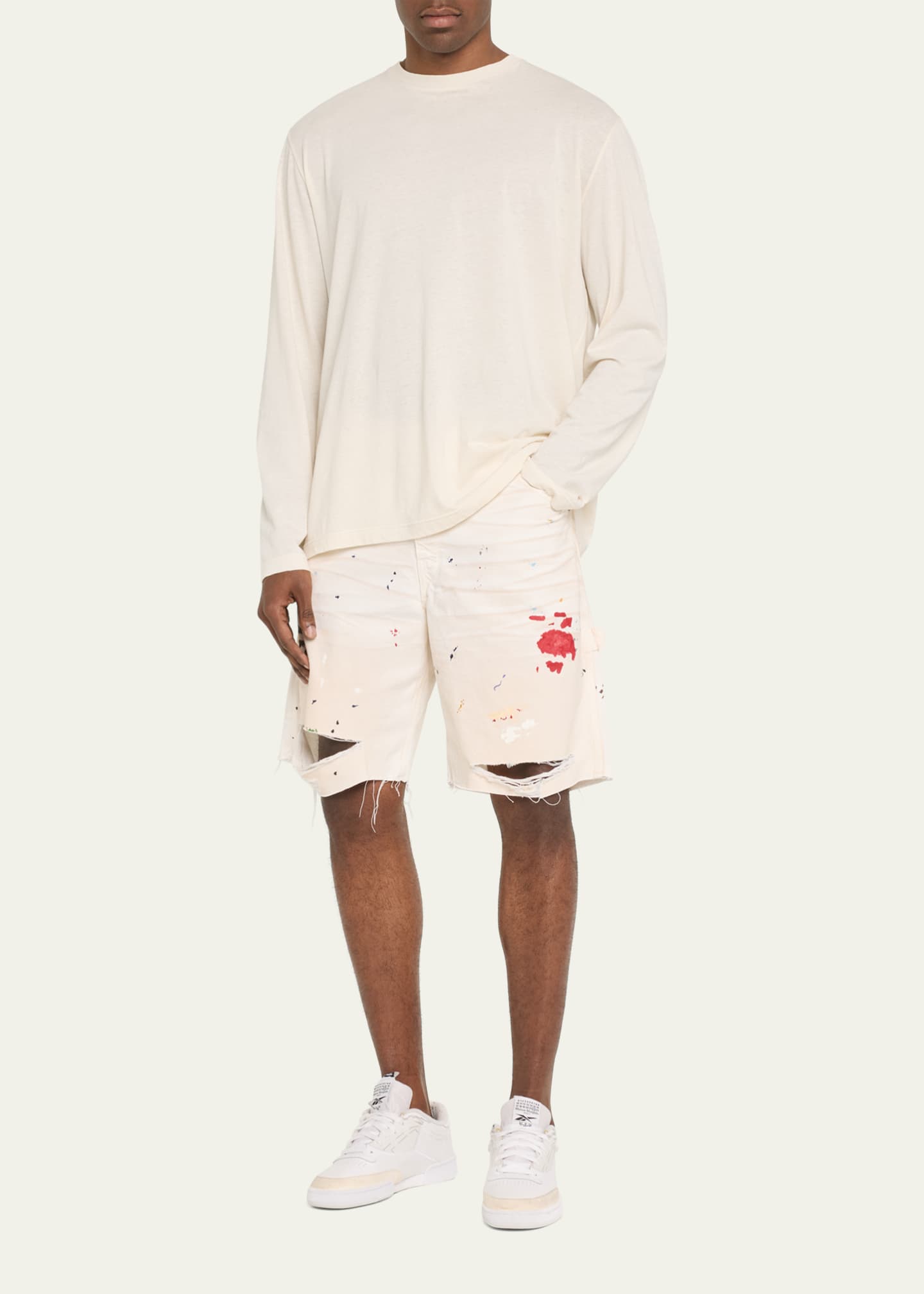 GALLERY DEPARTMENT Men's Flea Paint-Splatter Cotton Carpenter Shorts Image 2 of 5