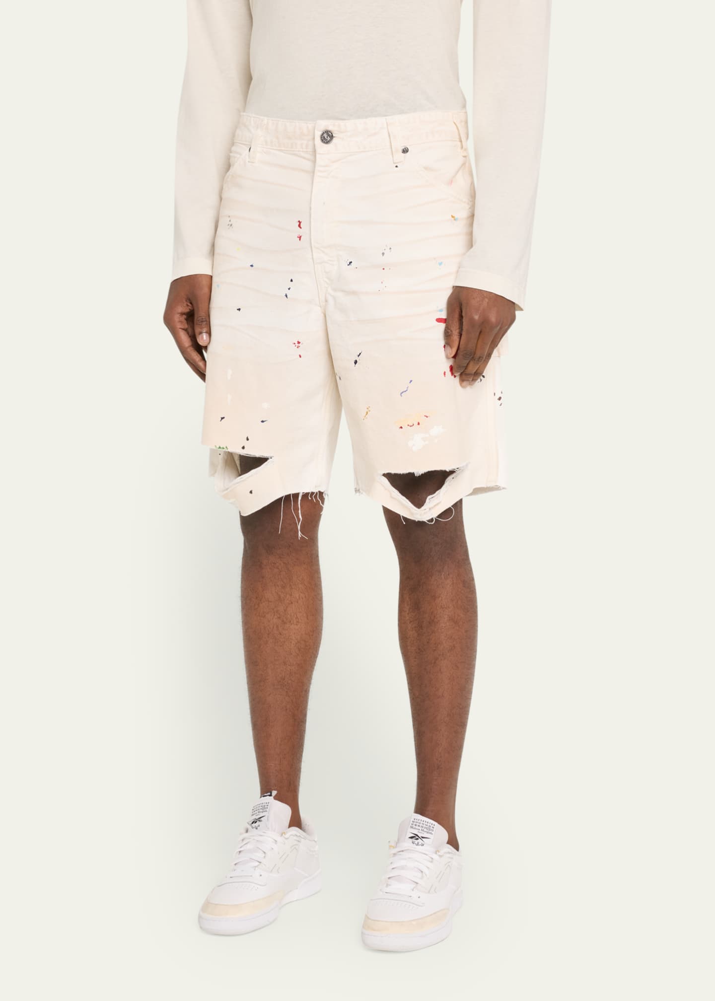 GALLERY DEPARTMENT Men's Flea Paint-Splatter Cotton Carpenter Shorts Image 4 of 5