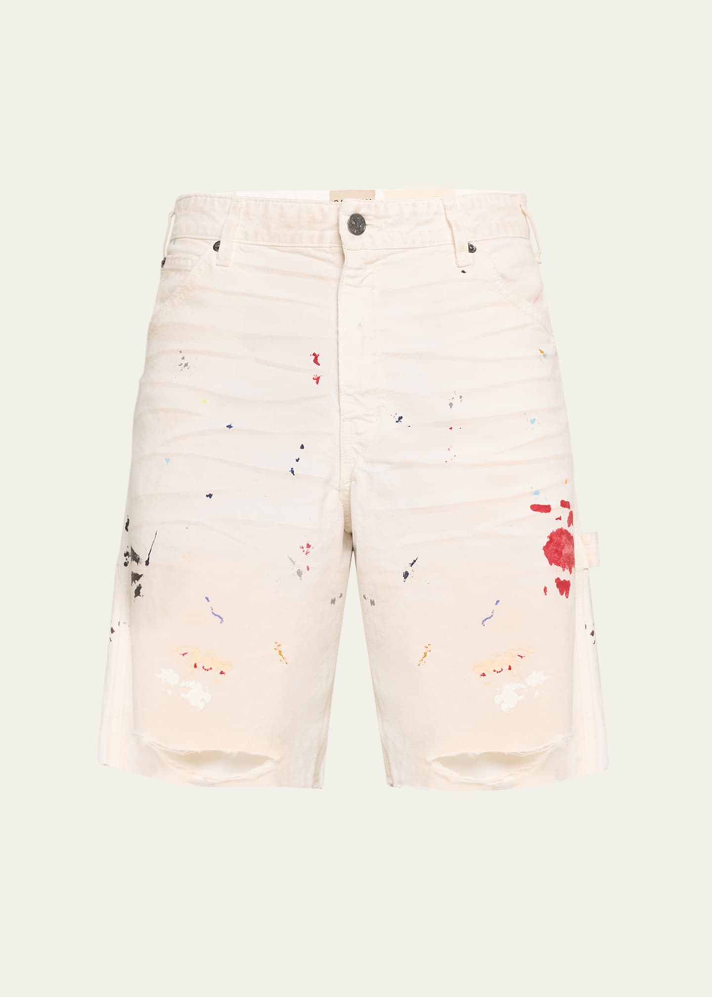 GALLERY DEPARTMENT Men's Flea Paint-Splatter Cotton Carpenter Shorts Image 1 of 5