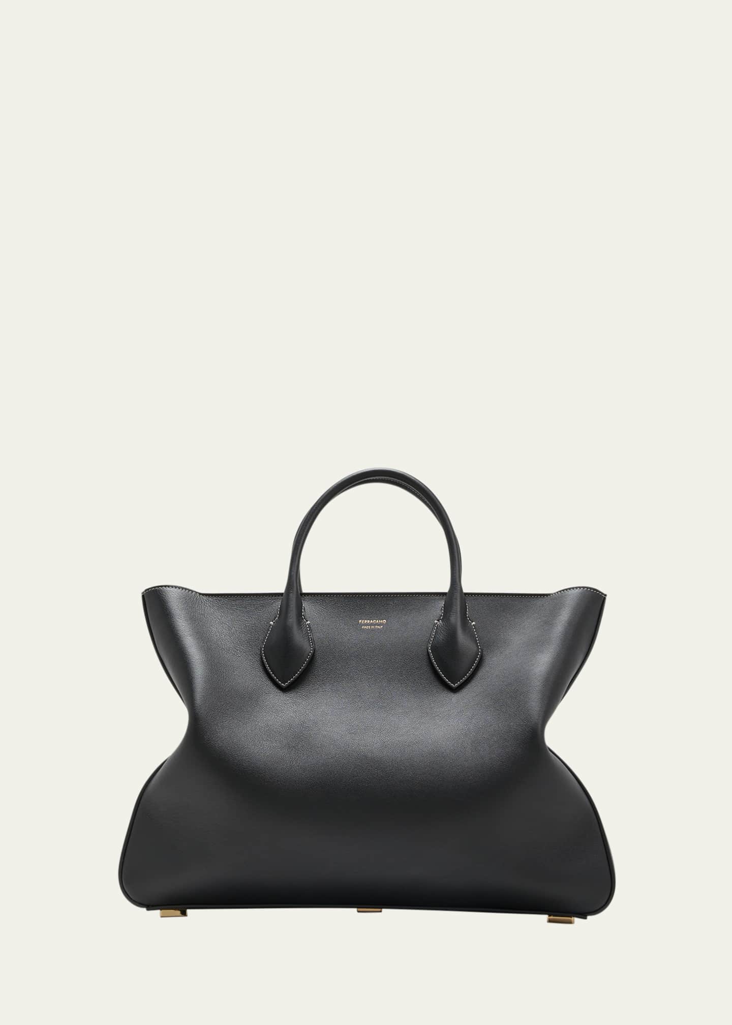 Ferragamo Men's Large Leather Tote Bag Image 1 of 5