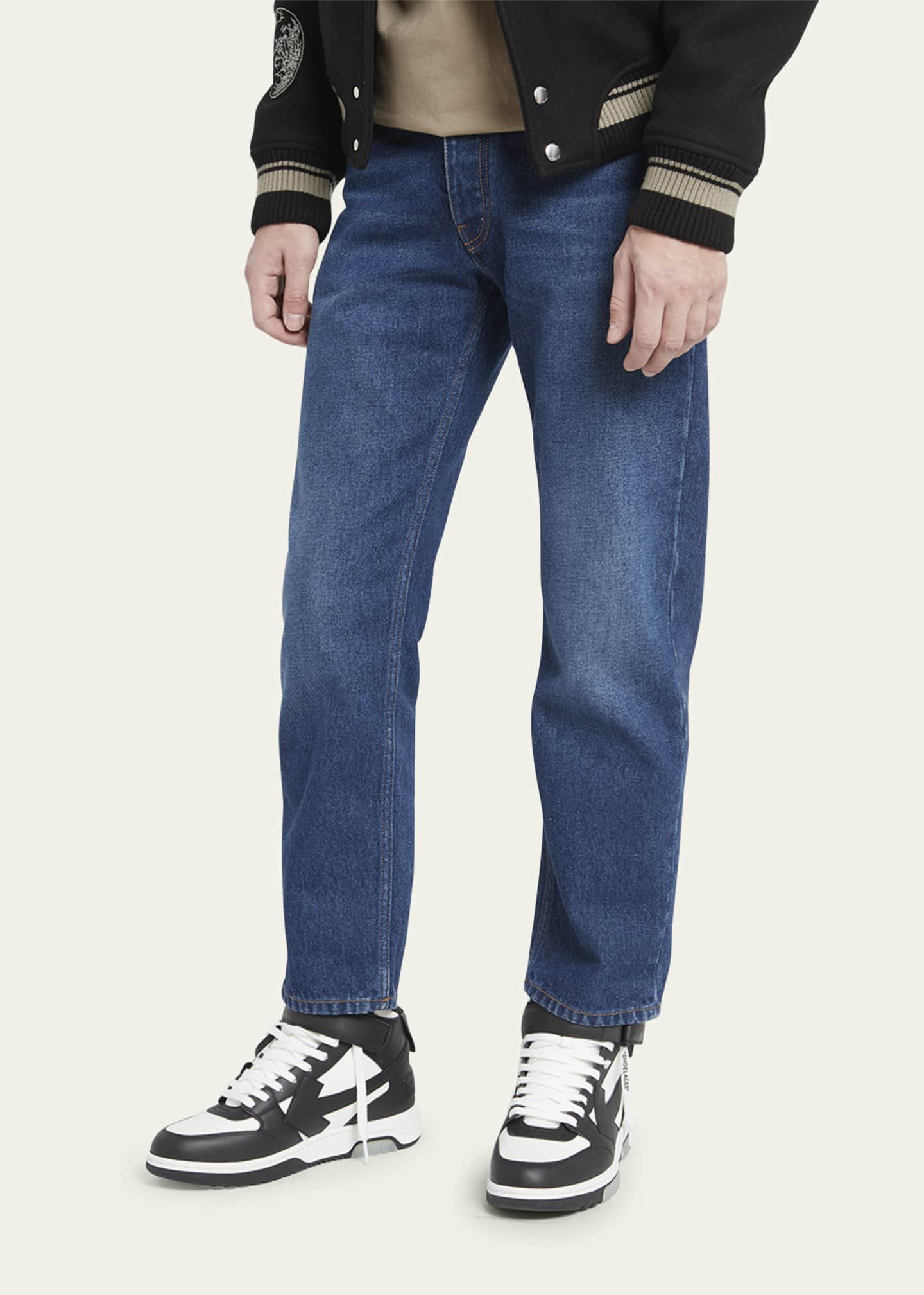 Off-White Men's Out of Office Leather Sneakers Blue