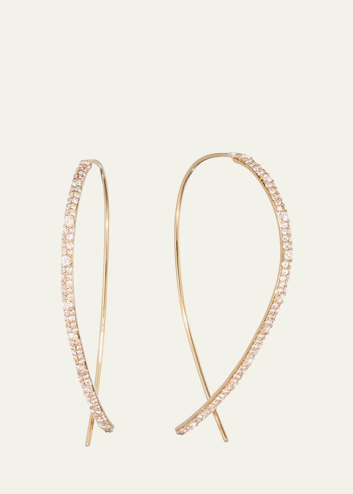 Lana 14K Yellow Gold Mega Flawless Upside Down Diamond Hoop Earrings, 50mm Image 1 of 2