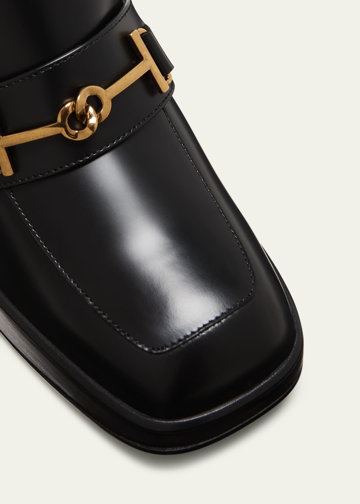 TOD'S＊HEELED LOAFERS ヒールローファー＊送料込 Woman BLACK Loafers in Leather with Heel