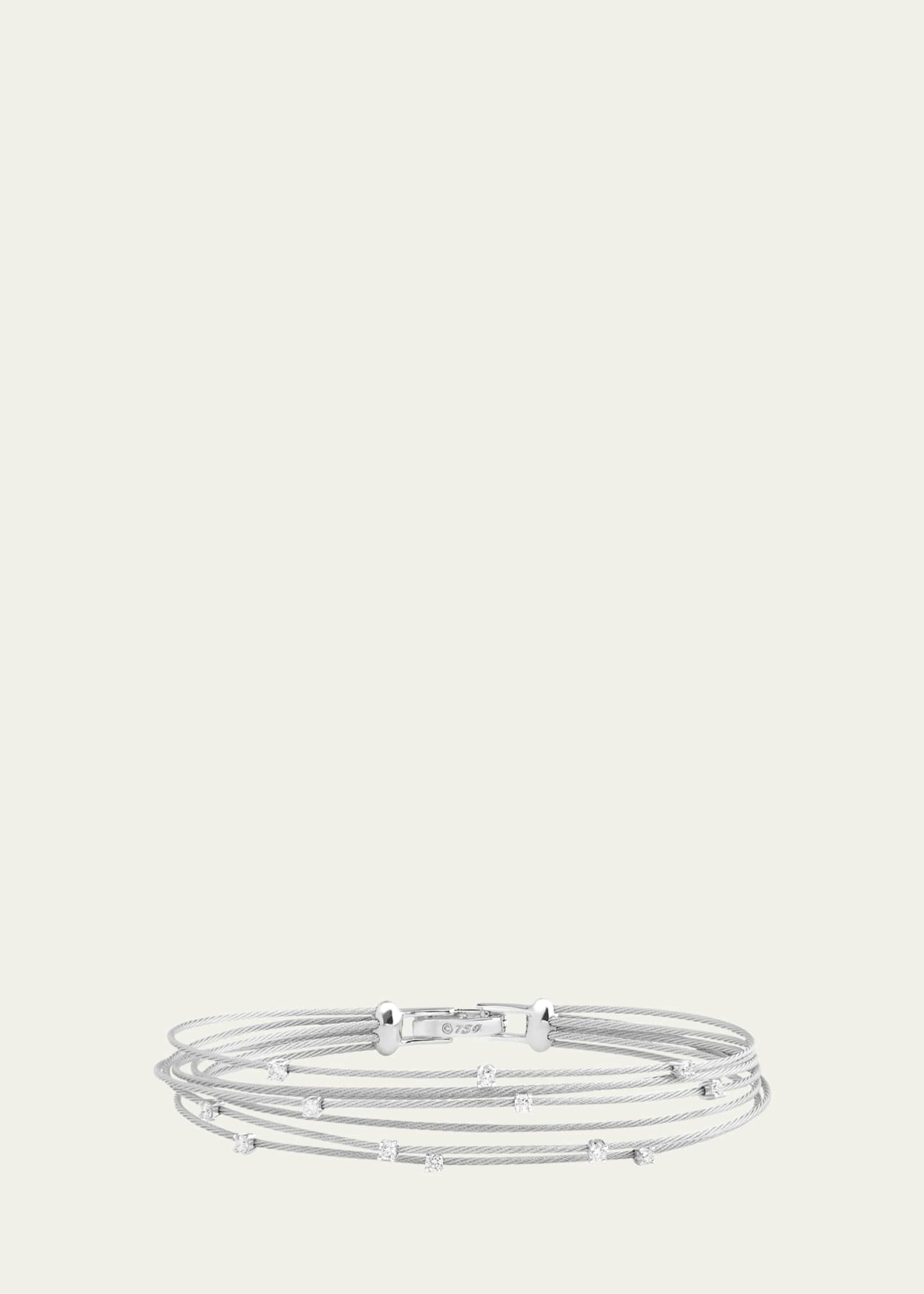 Paul Morelli 18K Yellow Gold 1mm Wire Bundle Bracelet with Diamonds